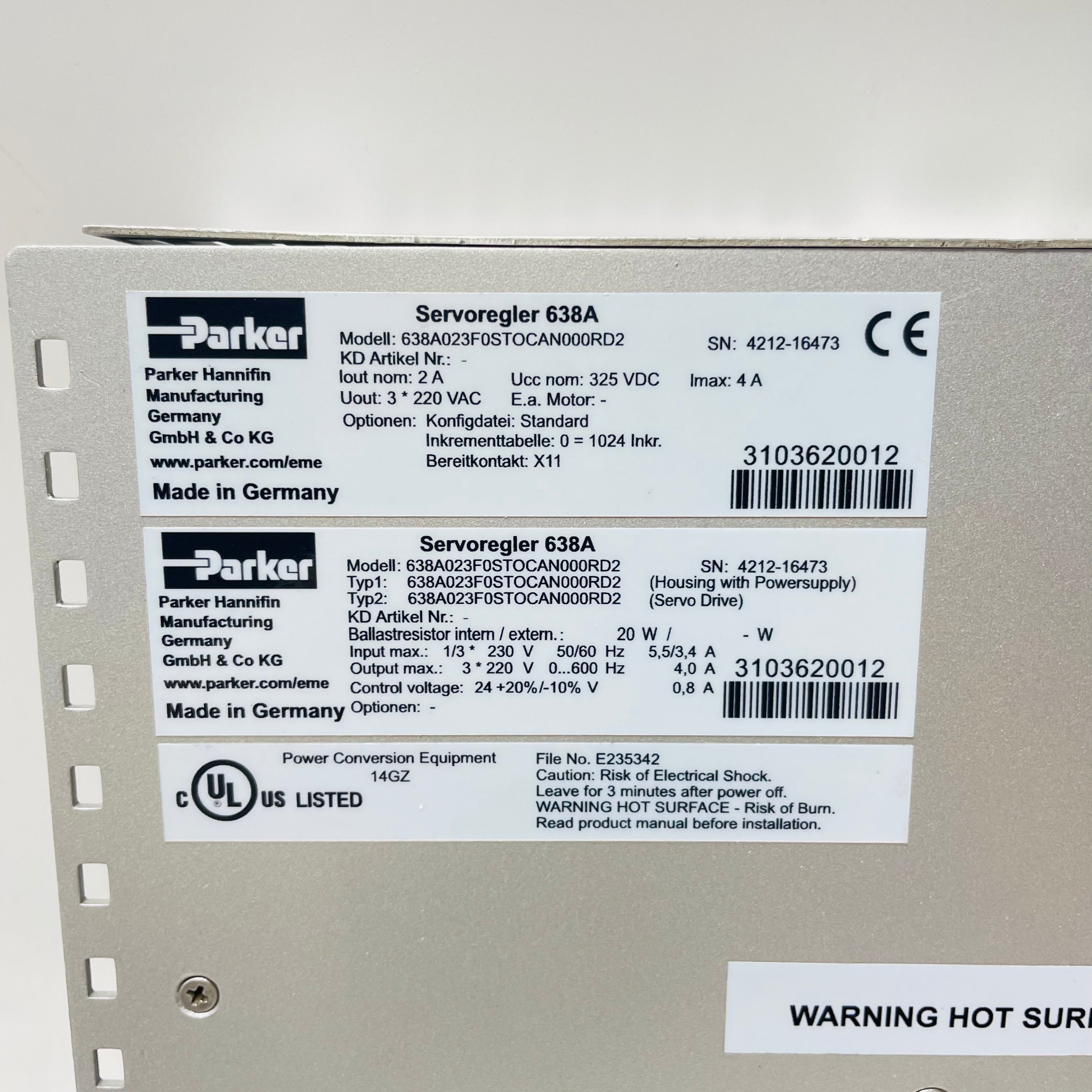 派克638A023F0STOCAN000RD2伺服驅動器