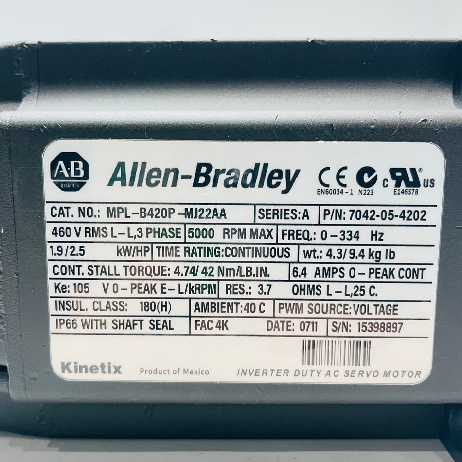 Allen-Bradley‌  Motor  MPL-B420P-MJ22AA