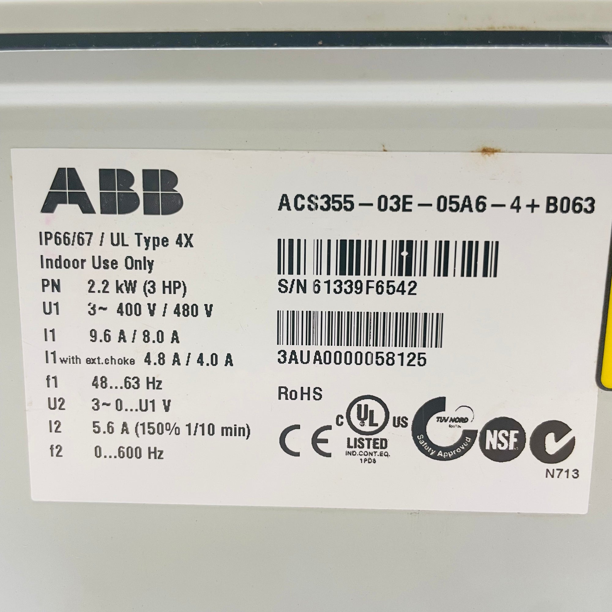 ABB ACS355-03E-05A6-4+B063 變頻器