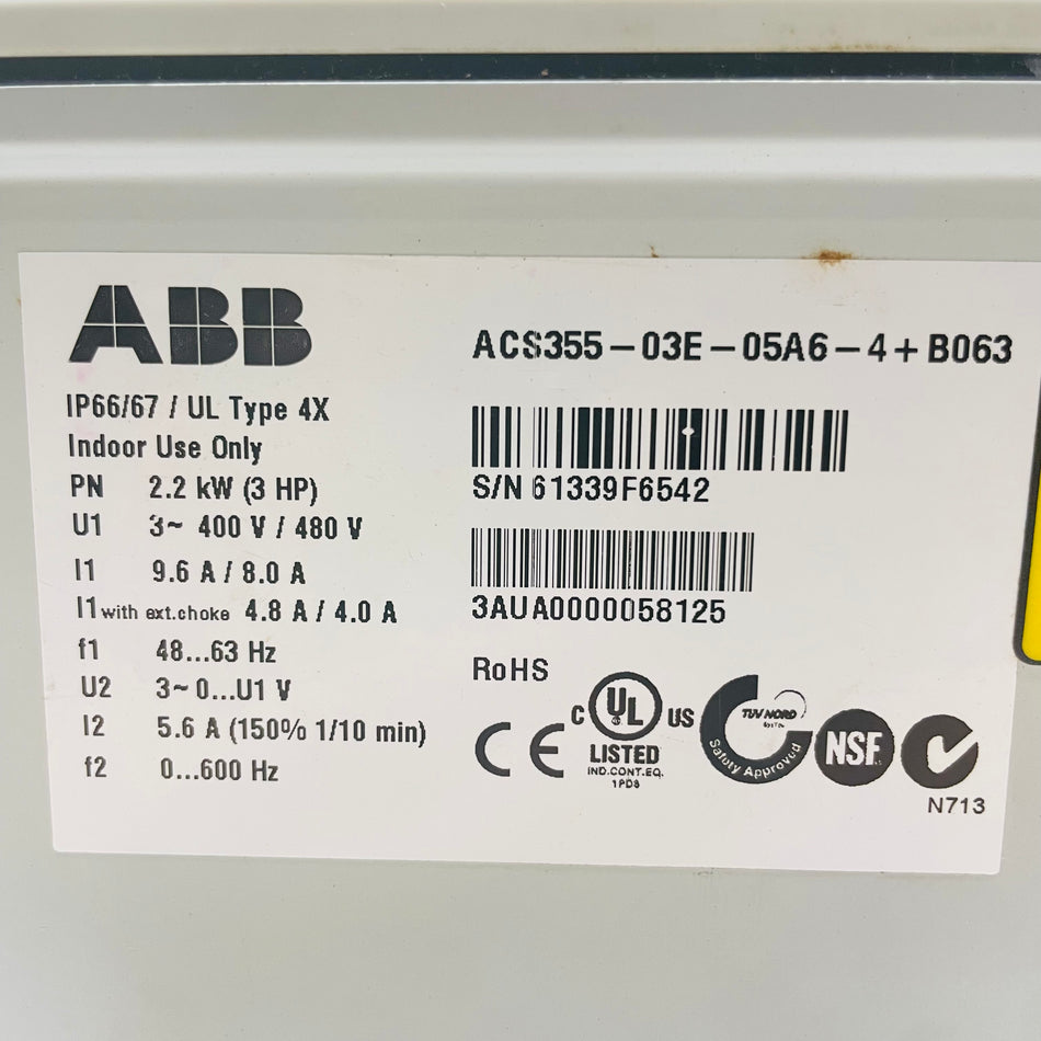 ABB ACS355-03E-05A6-4+B063 Frequency Inverter