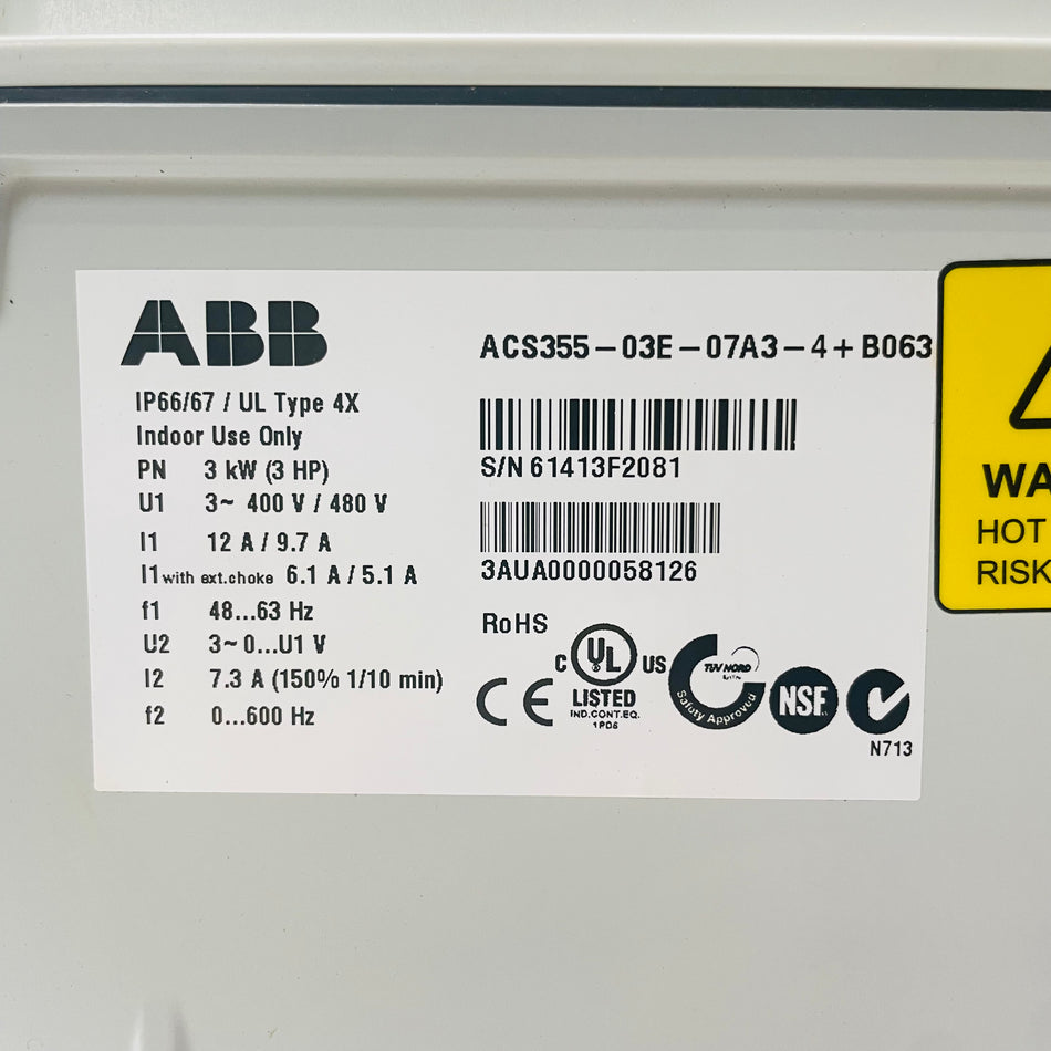 ABB ACS355-03E-07A3-4+B063 Frequency Inverter