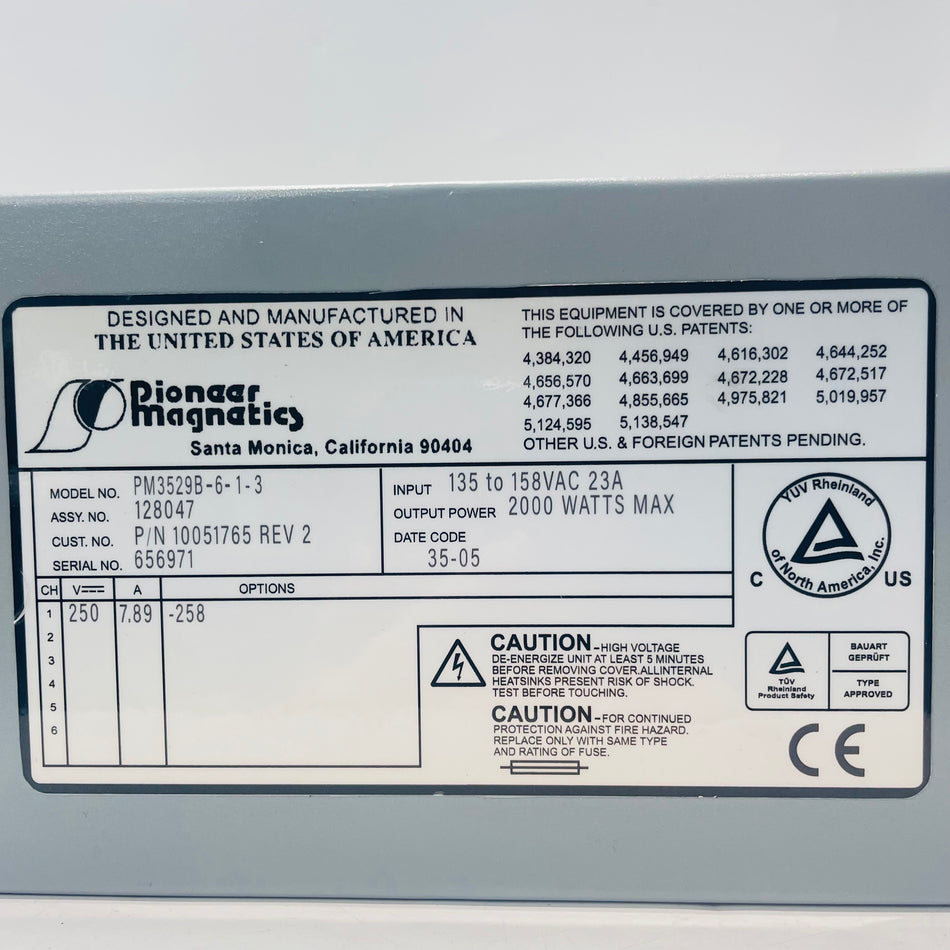 Pioneer Magnetics PM3529B-6-1-3 Power supply
