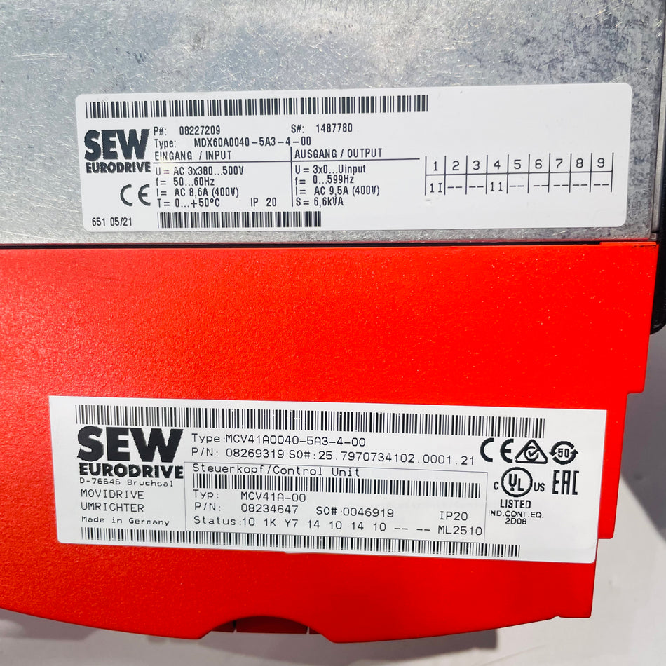 Sew MCV41A0040-5A3-4-00 Eurodrive Movidrive