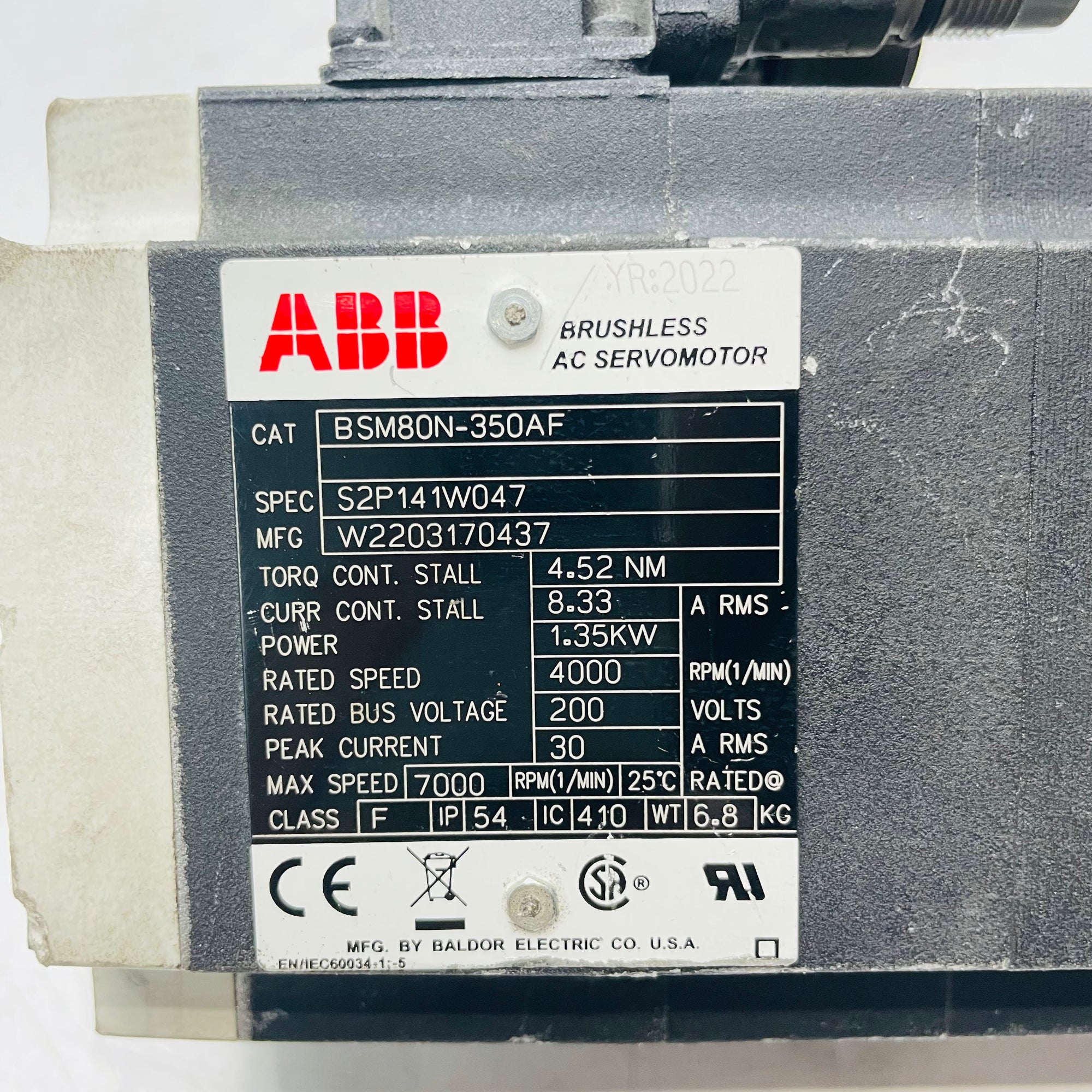 ABB Baldor BSM80N-350AF Servo Motor