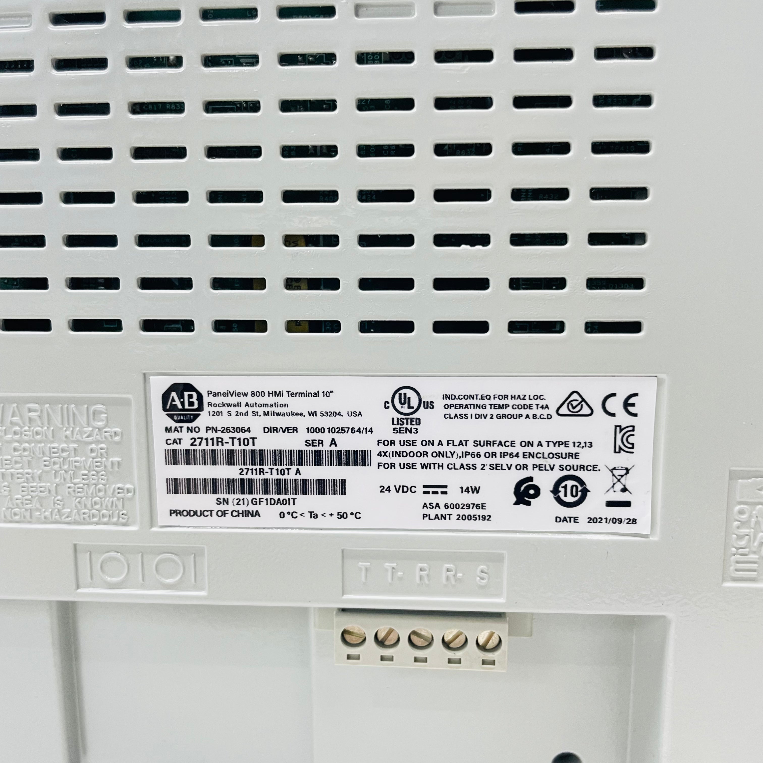 Allen Bradley 2711R-T10T PanelView800 HMI觸控螢幕終端