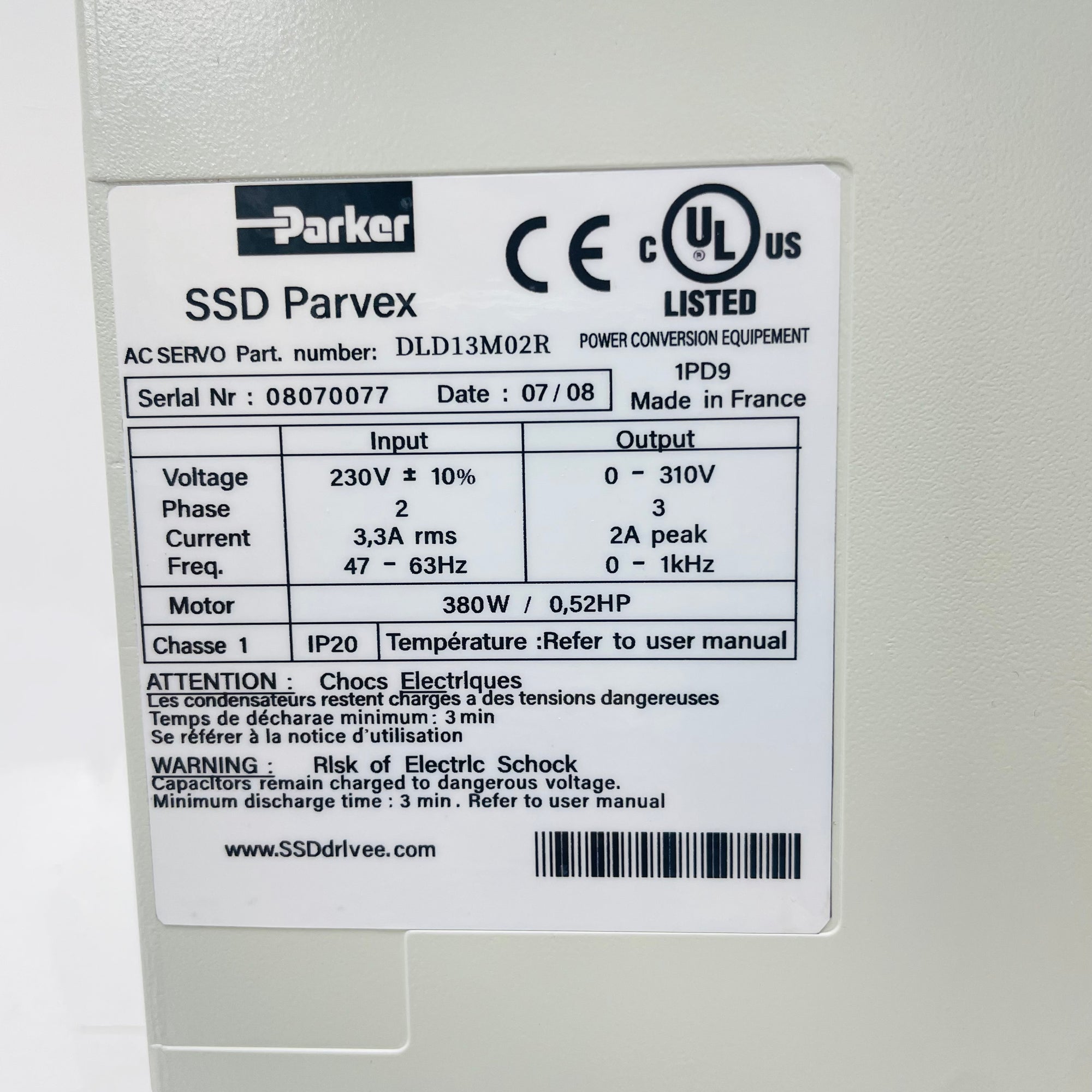 Parker DLD13M02R Servo Drive