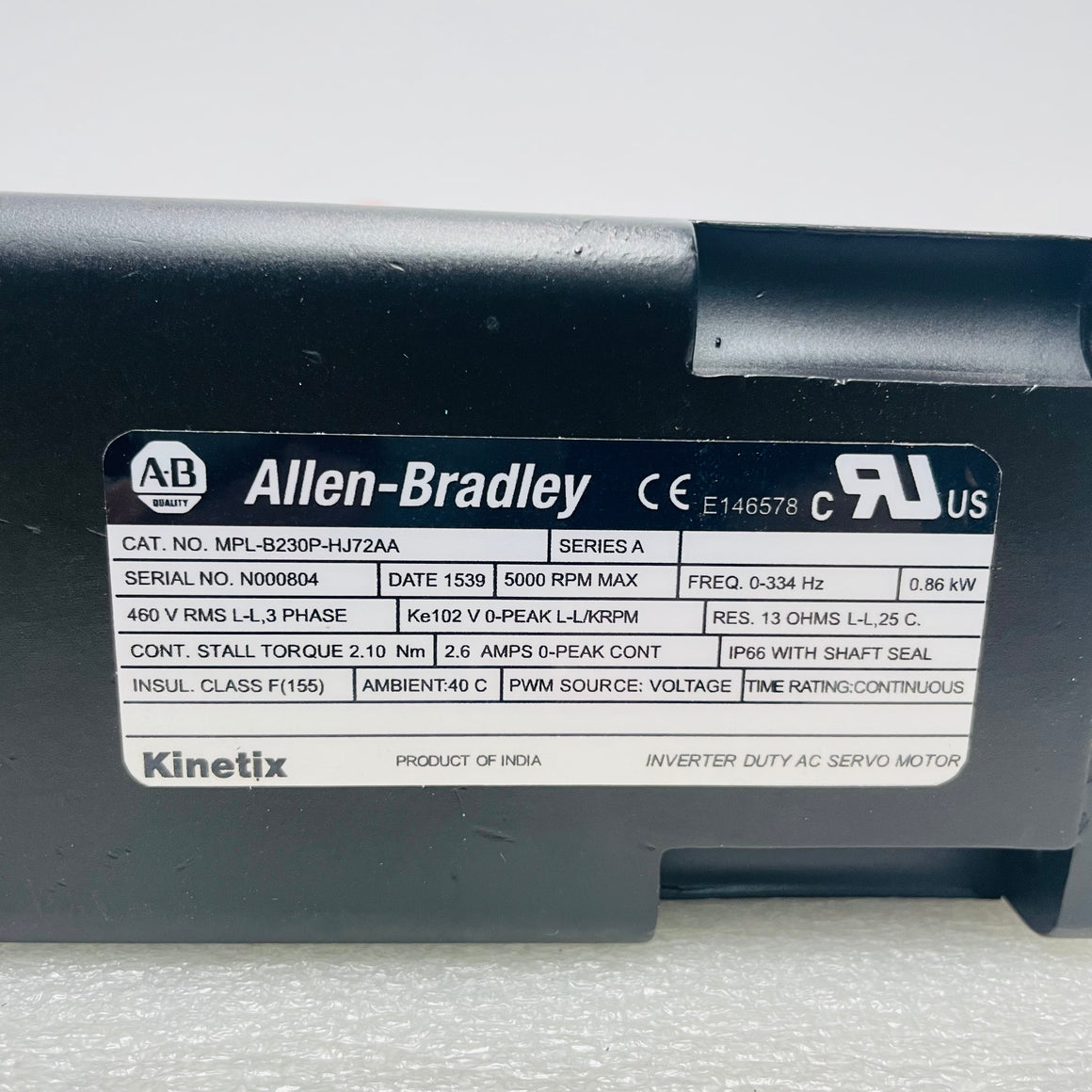 Allen-Bradley  Motor  MPL-B230P-HJ72AA - Rockss Automation
