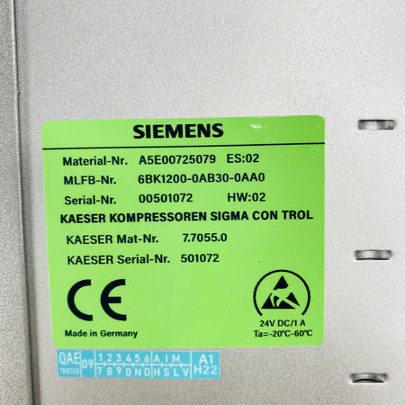 SIEMENS  KAESER Caesar Air Compressor Controller  6BK1200-0AB30-0AA0 - Rockss Automation
