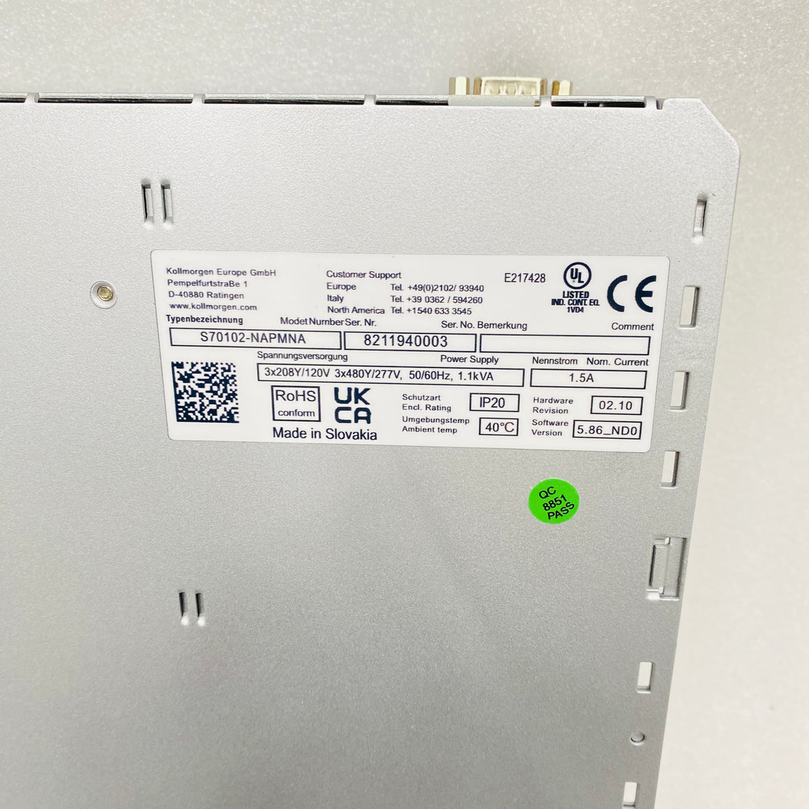 Kollmorgen  Driver  S70102-NAPMNA - Rockss Automation