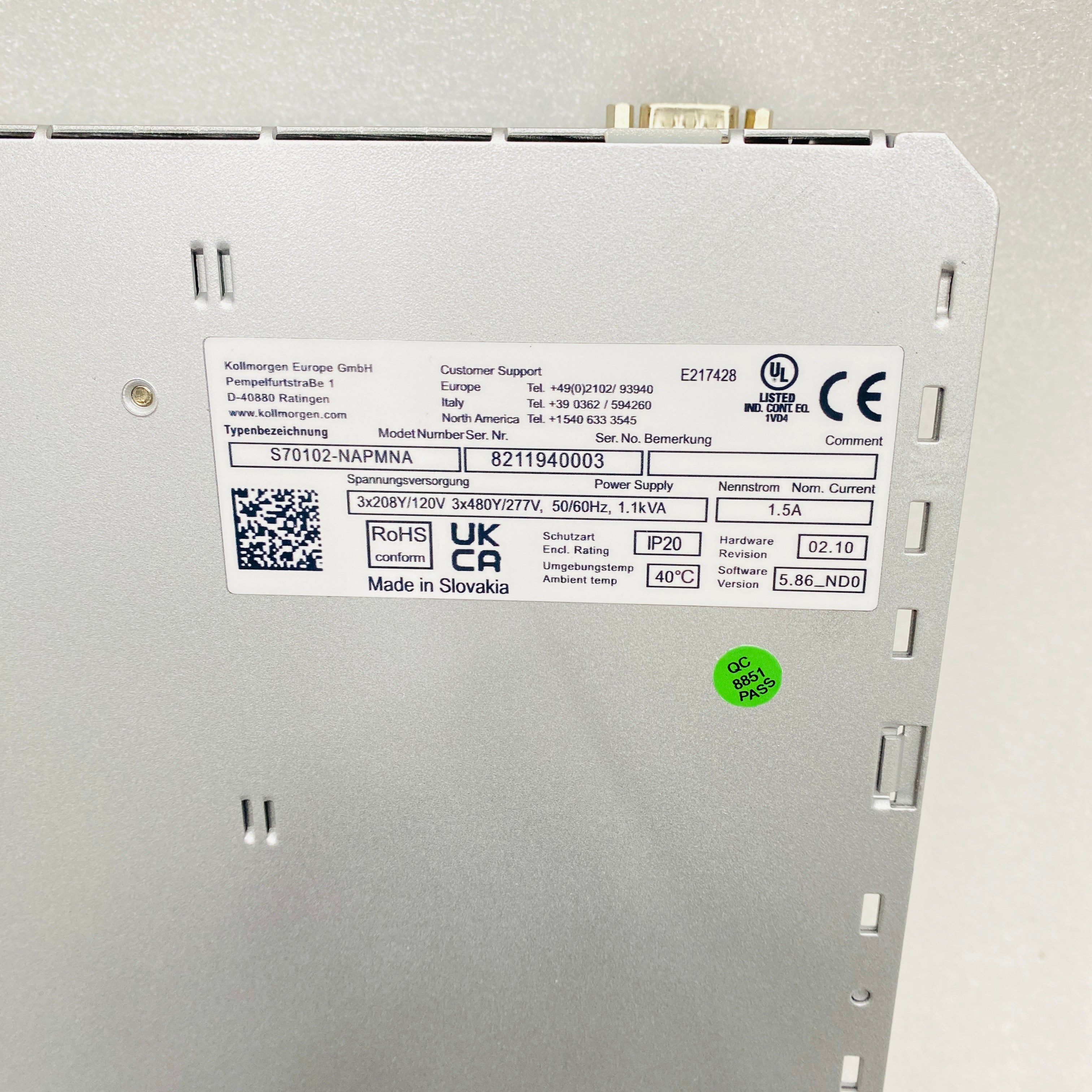 Kollmorgen  Driver  S70102-NAPMNA - Rockss Automation