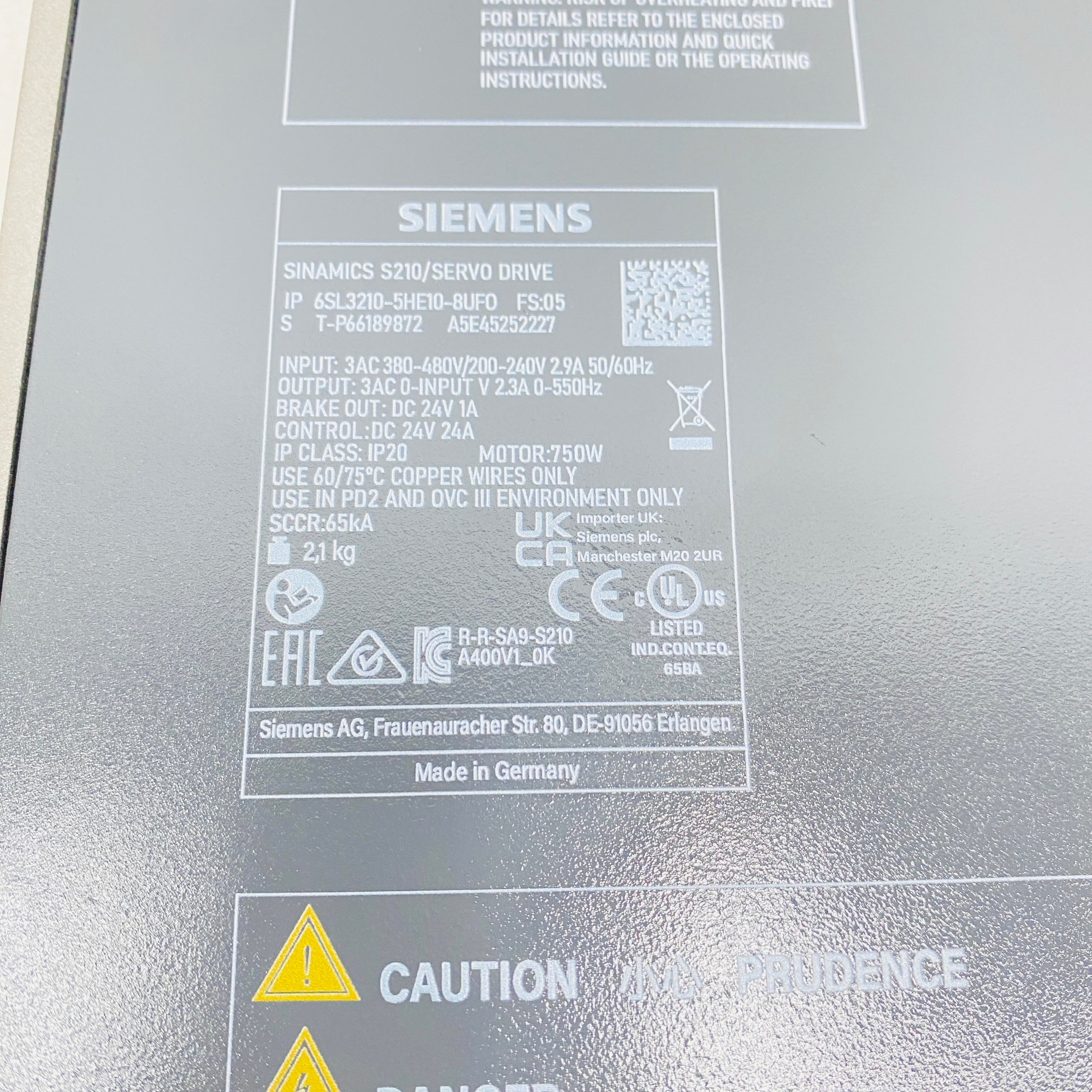 SIEMENS  Frequency Converter  6SL3210-5HE10-8UFO - Rockss Automation