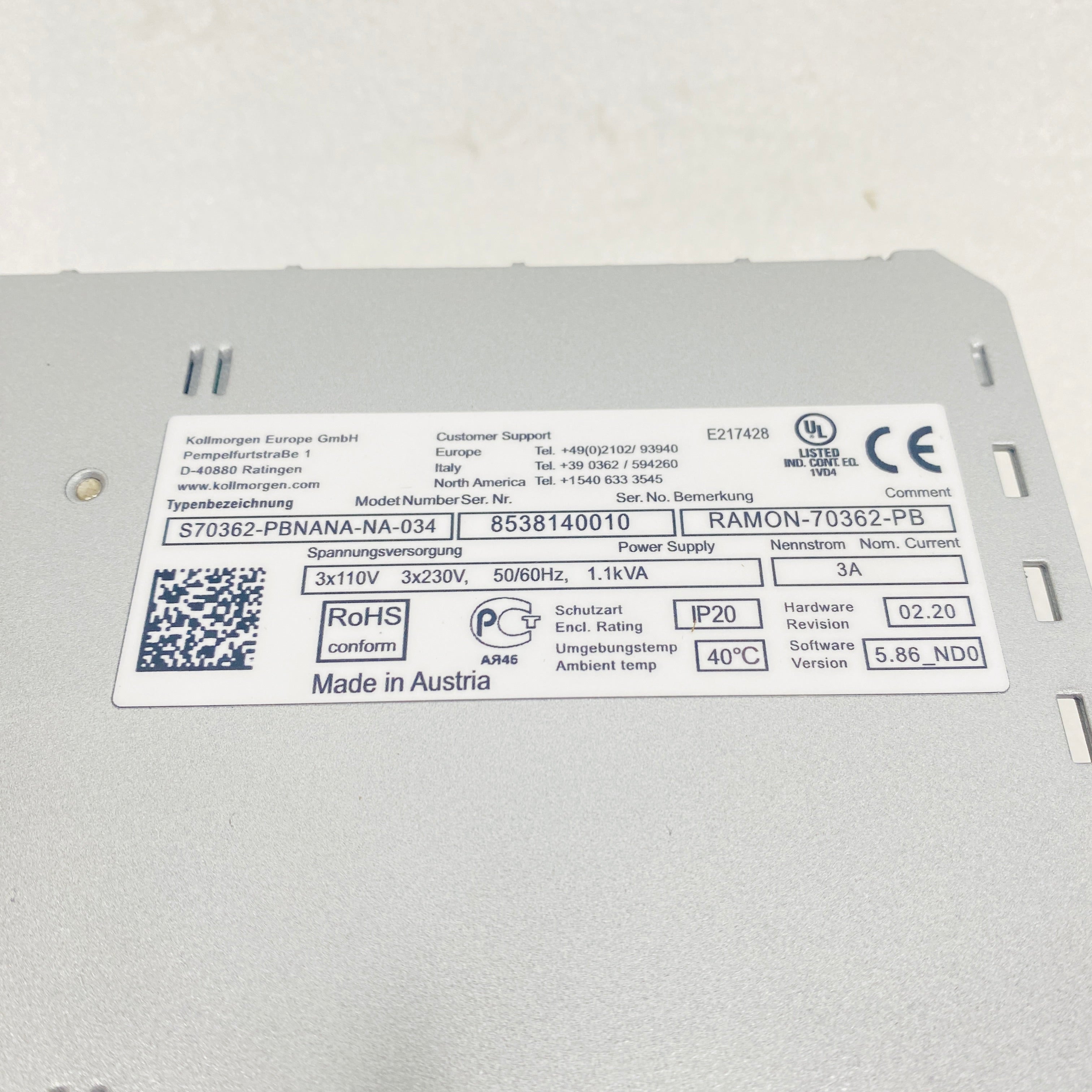 Kollmorgen  Driver  S70362-PBNANA-NA-034 - Rockss Automation