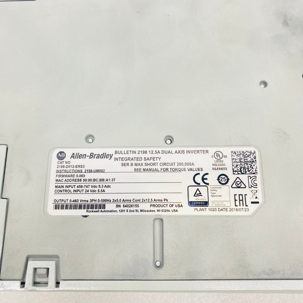 Allen‑Bradley  Driver  2198-D012-ERS3 - Rockss Automation
