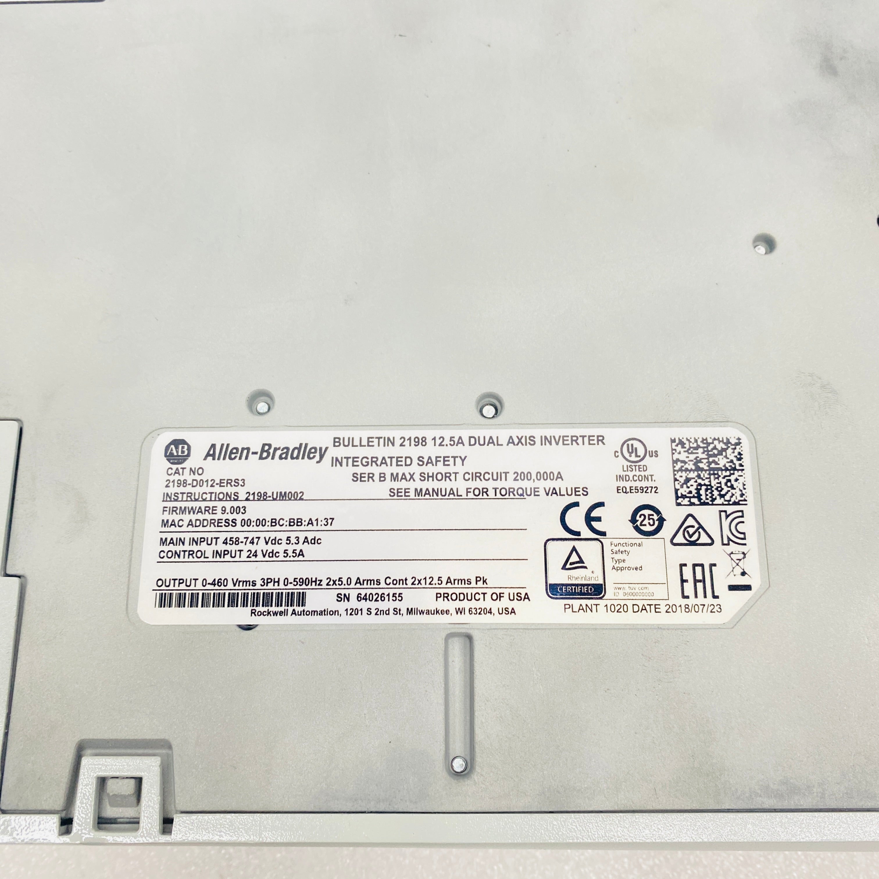 Allen‑Bradley  Driver  2198-D012-ERS3 - Rockss Automation