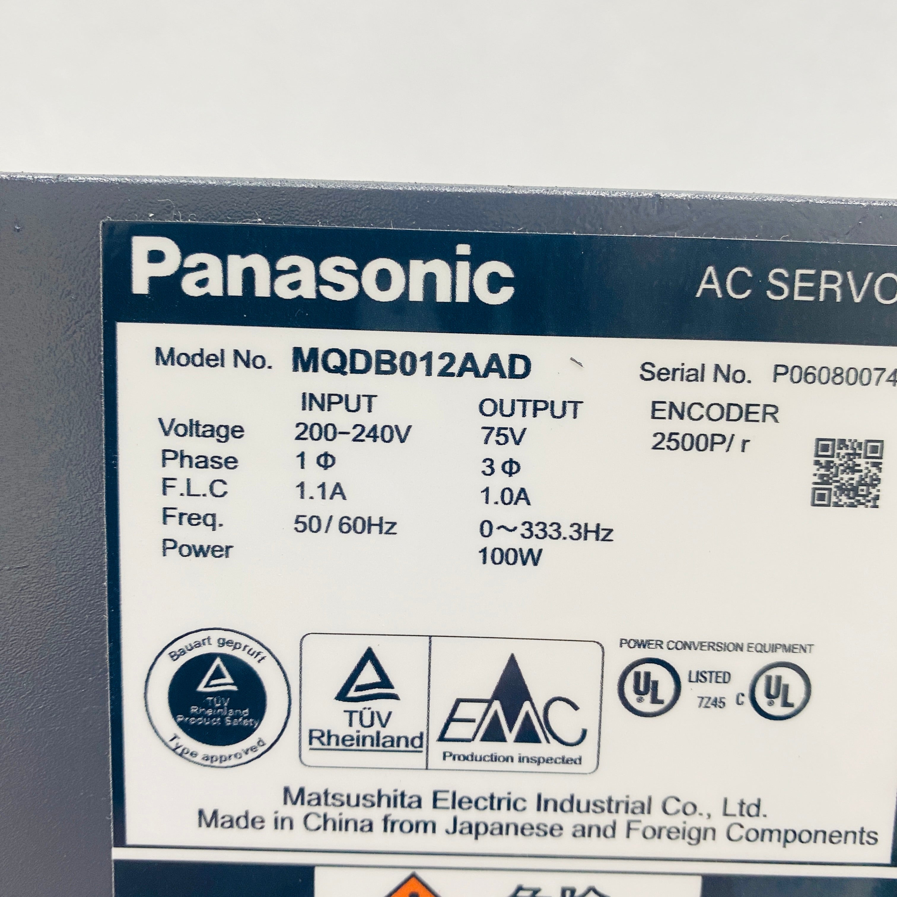 Panasonic  Drive  MQDB012AAD - Rockss Automation
