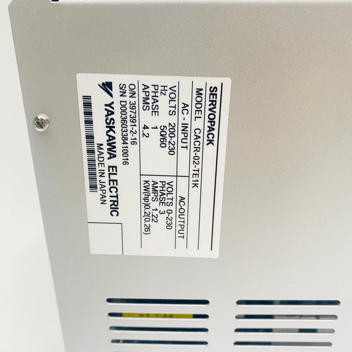 YASKAWA  Driver  CACR-02-TE1K - Rockss Automation