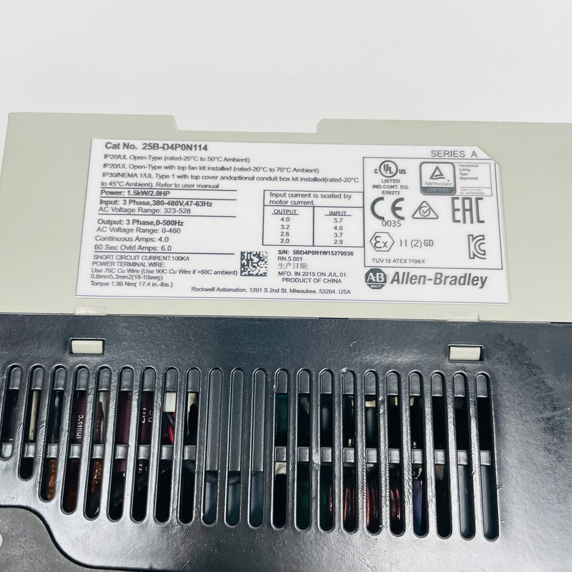 Allen‑Bradley  Inverter  25B-D4P0N114 - Rockss Automation