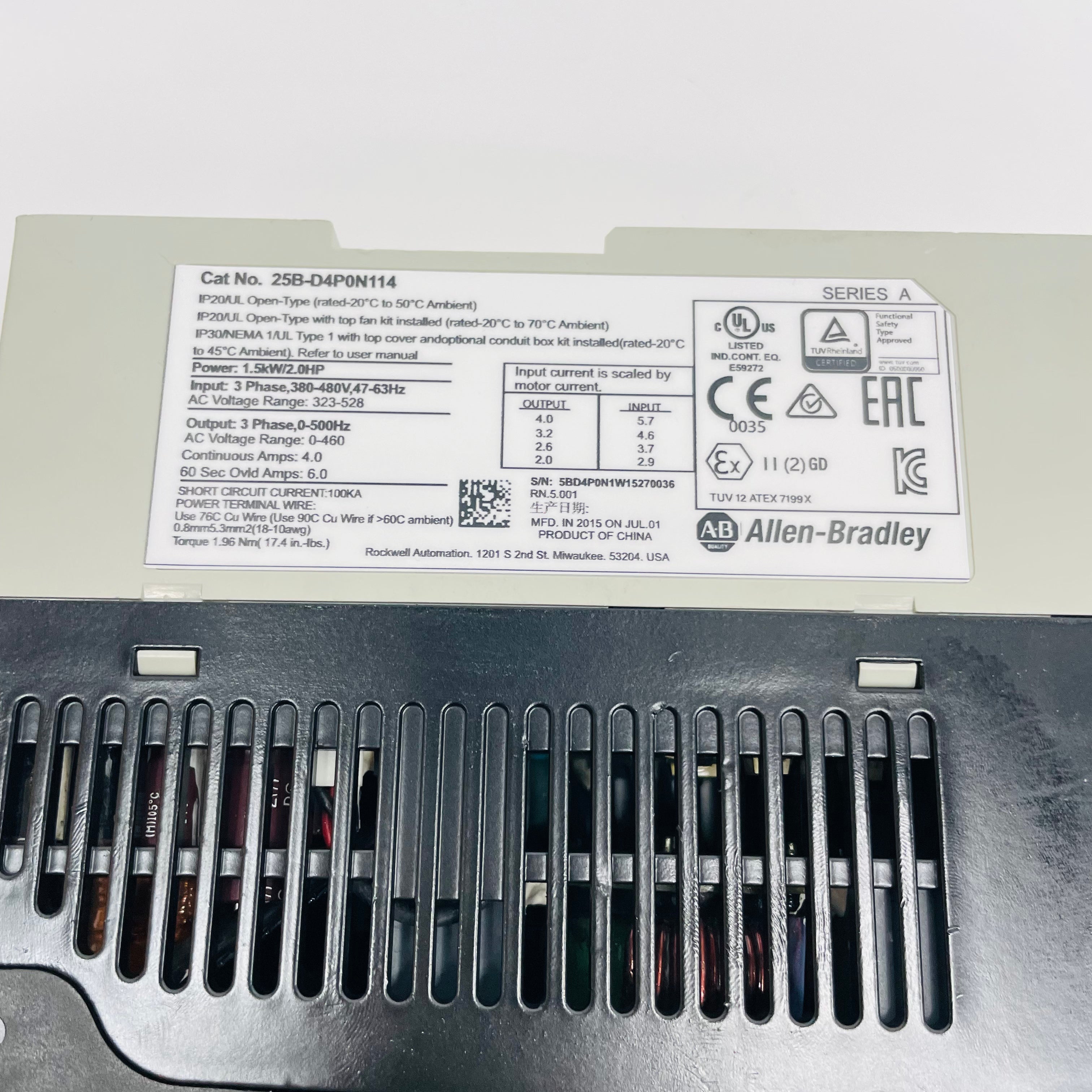 Allen‑Bradley  Inverter  25B-D4P0N114 - Rockss Automation