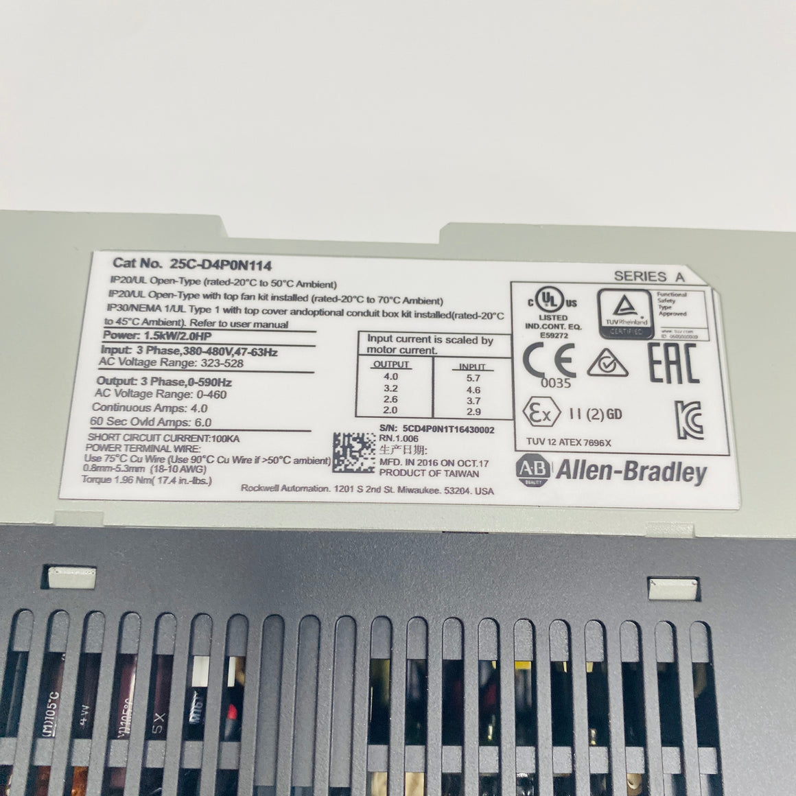 Allen‑Bradley Inverter 25C-D4P0N114 - Rockss Automation