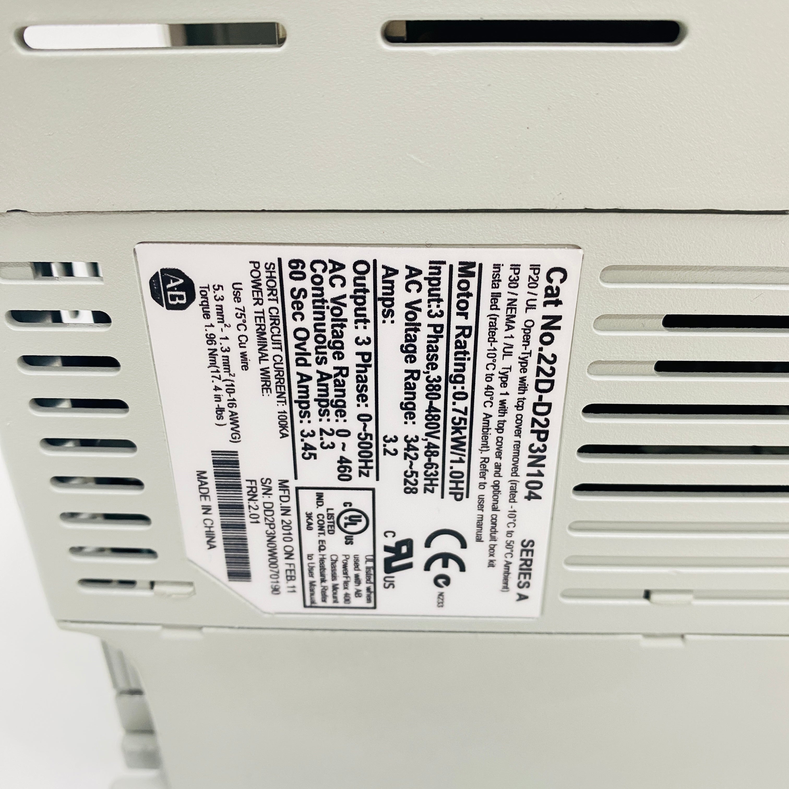 Allen‑Bradley Inverter 22D-D2P3N104 - Rockss Automation