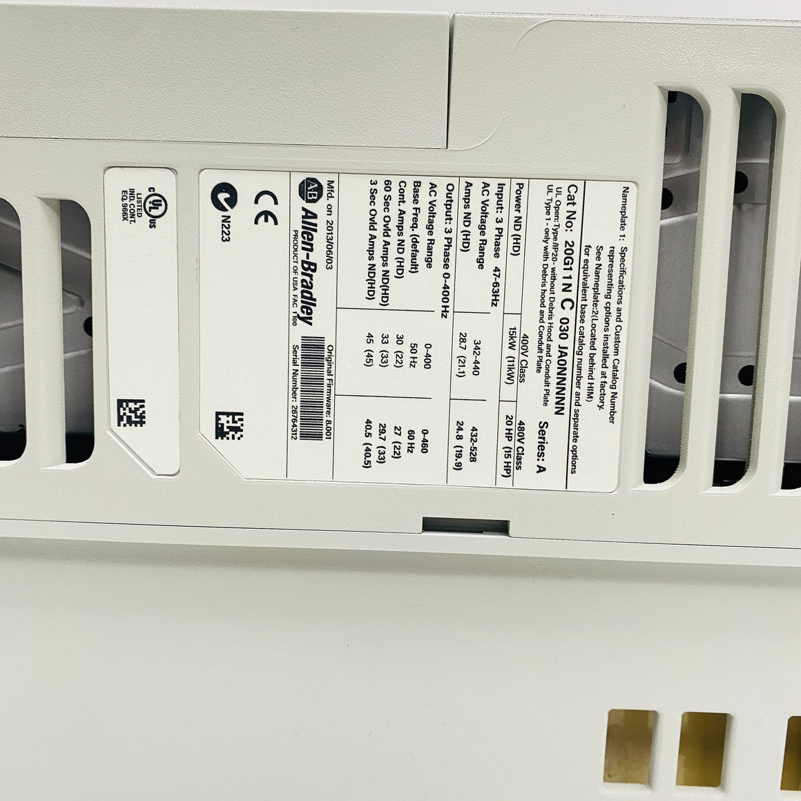 Allen-Bradley Frequency Converter  20G11NC030JA0NNNNN - Rockss Automation