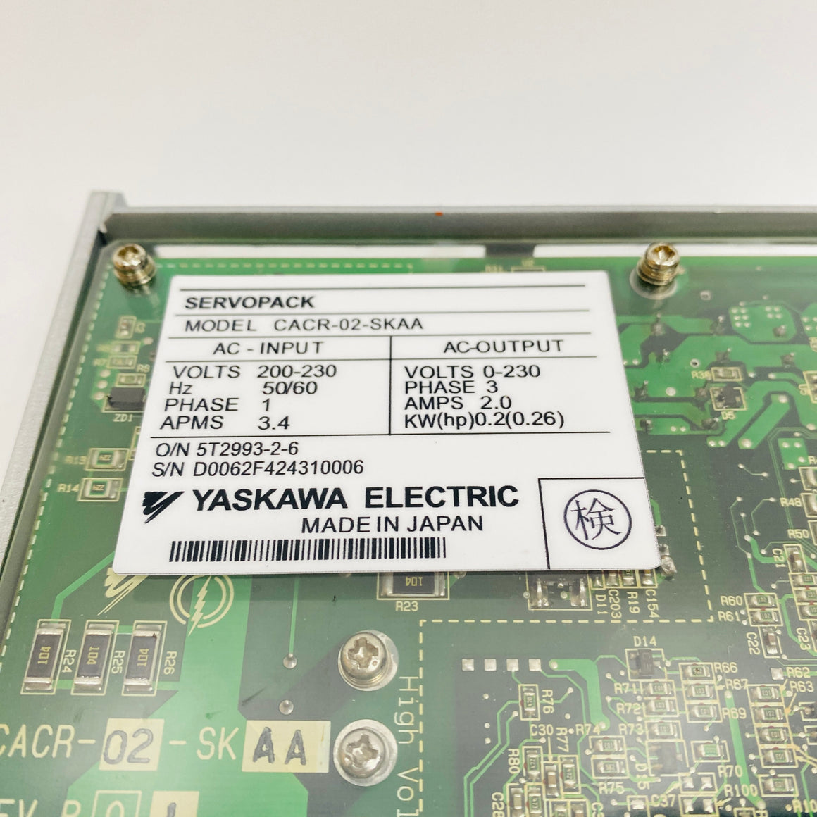 YASKAWA  Drive  CACR-02-SKAA - Rockss Automation