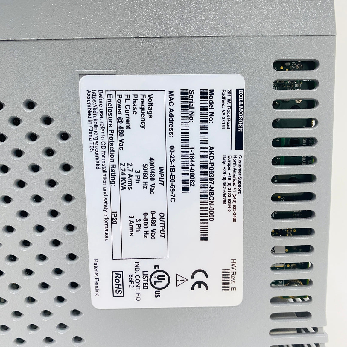 Kollmorgen  Driver  AKD-P00307-NBCN-0000 - Rockss Automation