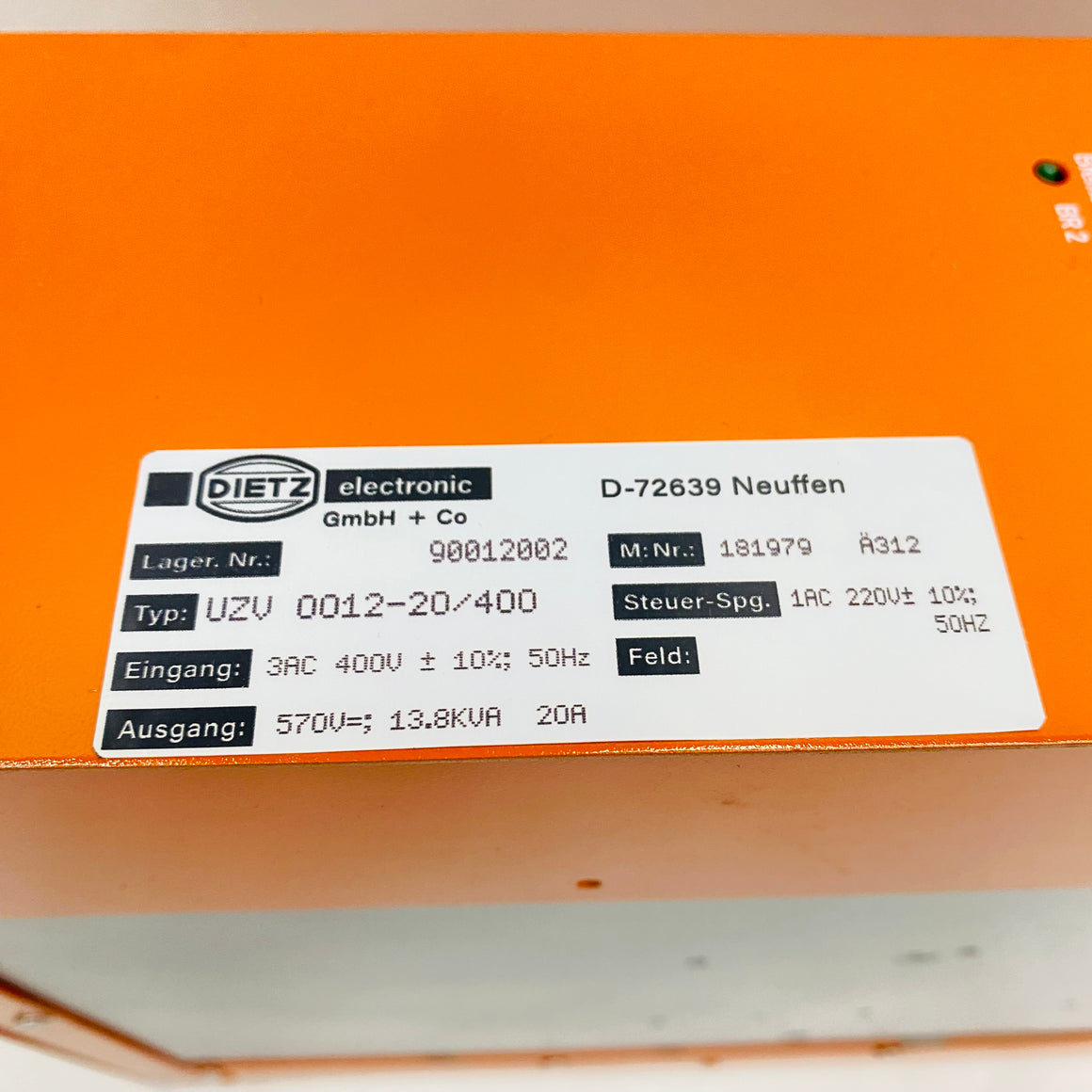 DIETZ  Driver  UZV0012-20/400 - Rockss Automation