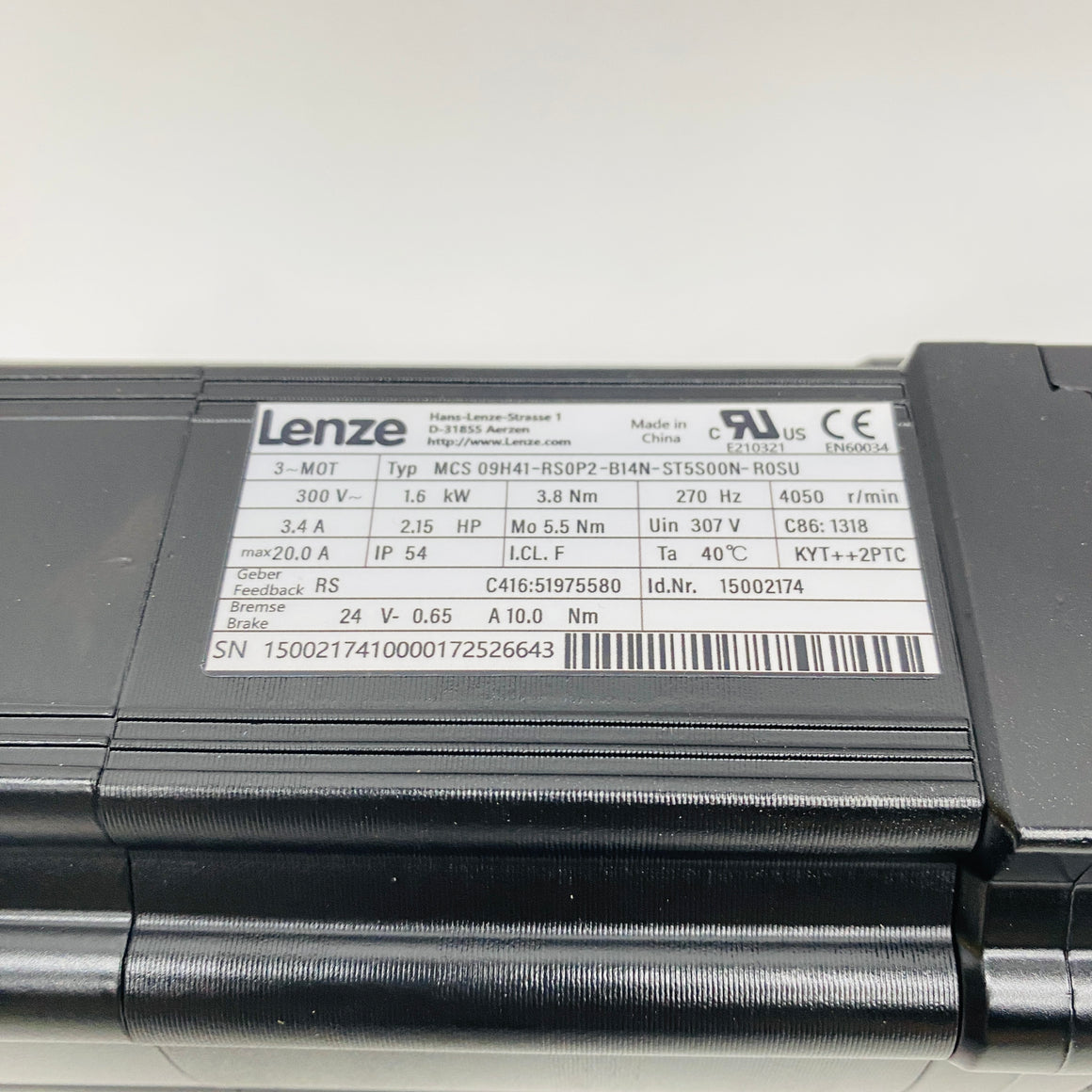 LENZE Motor  MCS09H41-RS0P2-B14N-ST5S00N-R0SU - Rockss Automation