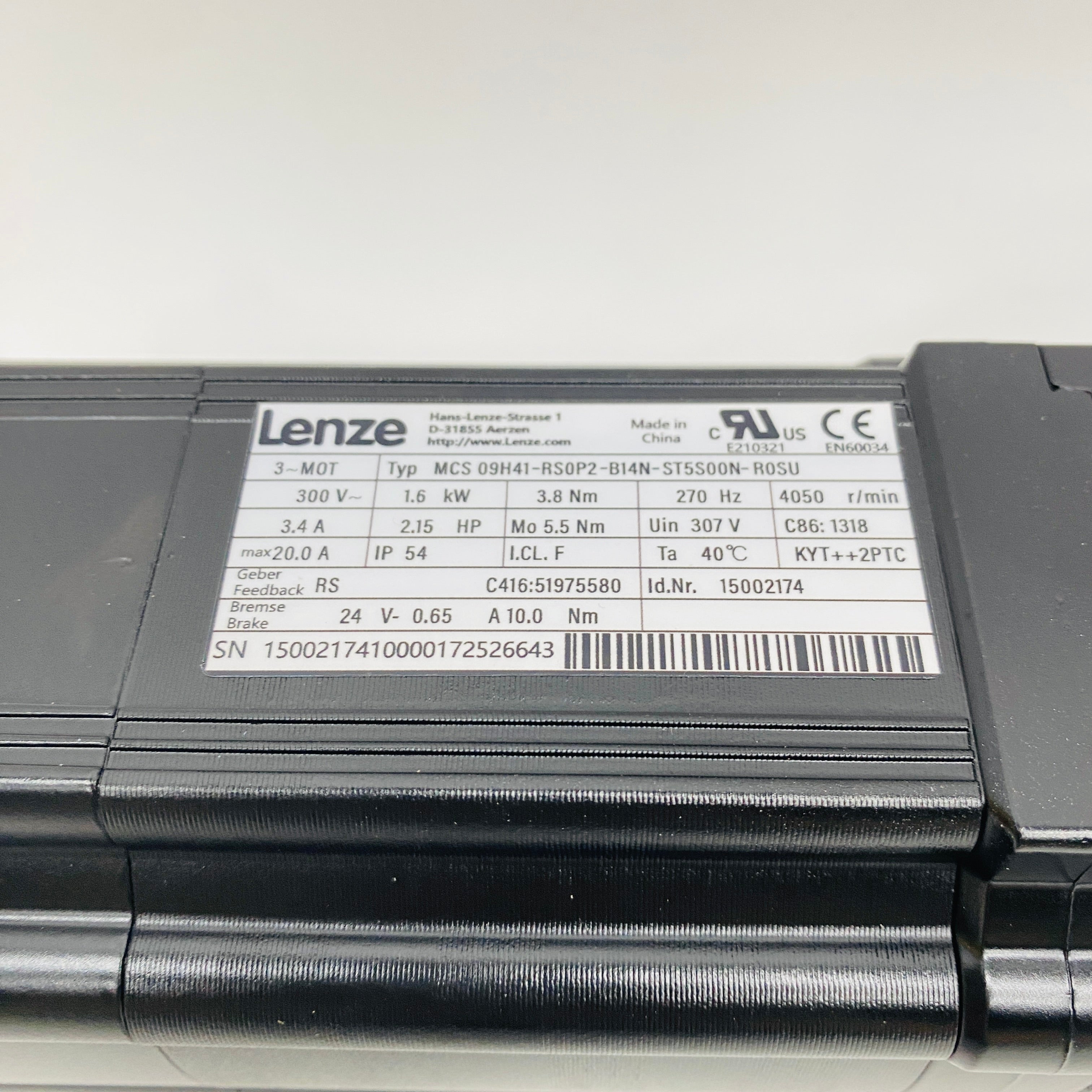 LENZE Motor  MCS09H41-RS0P2-B14N-ST5S00N-R0SU - Rockss Automation