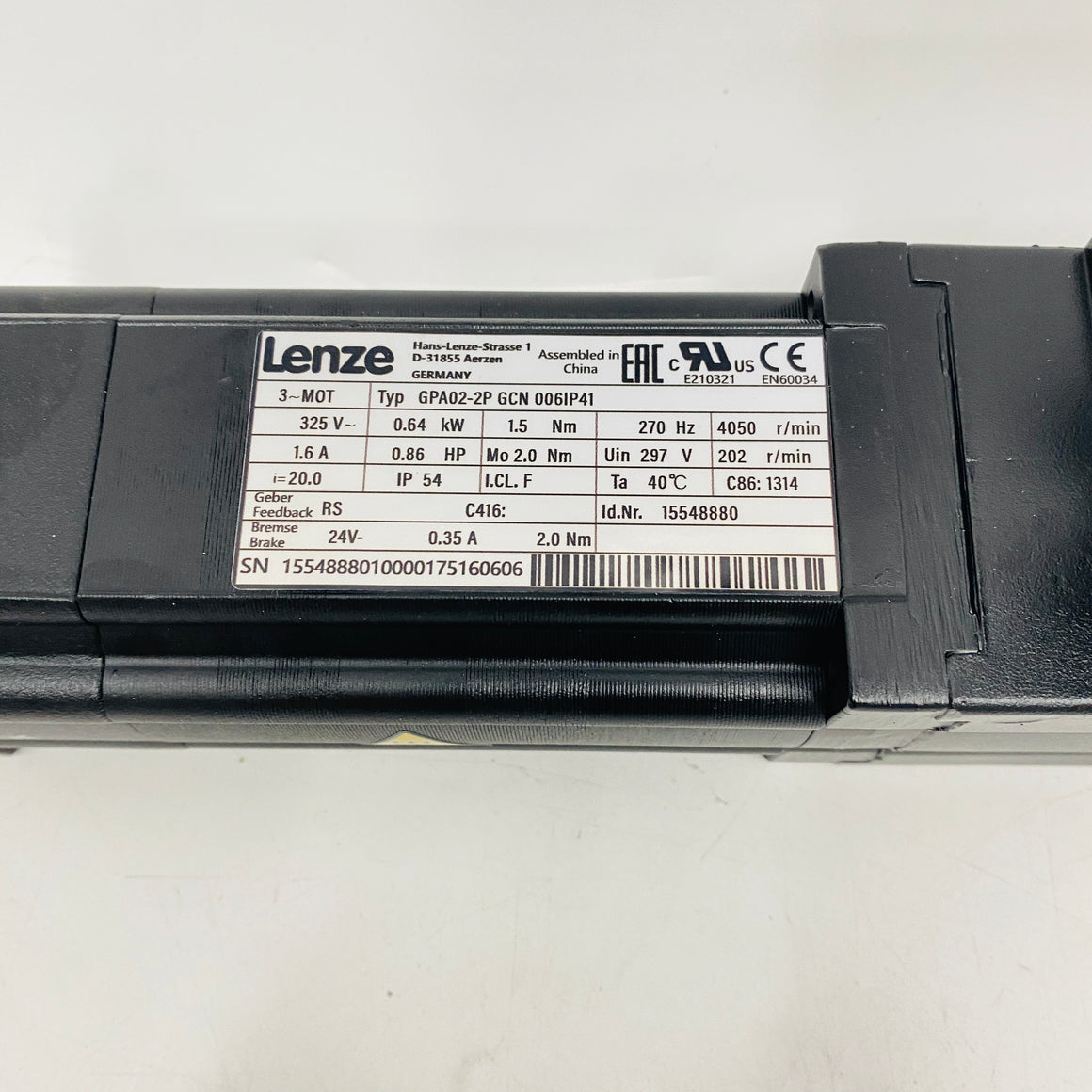 LENZE  Motor  GPA02-2PGCN006IP41 - Rockss Automation