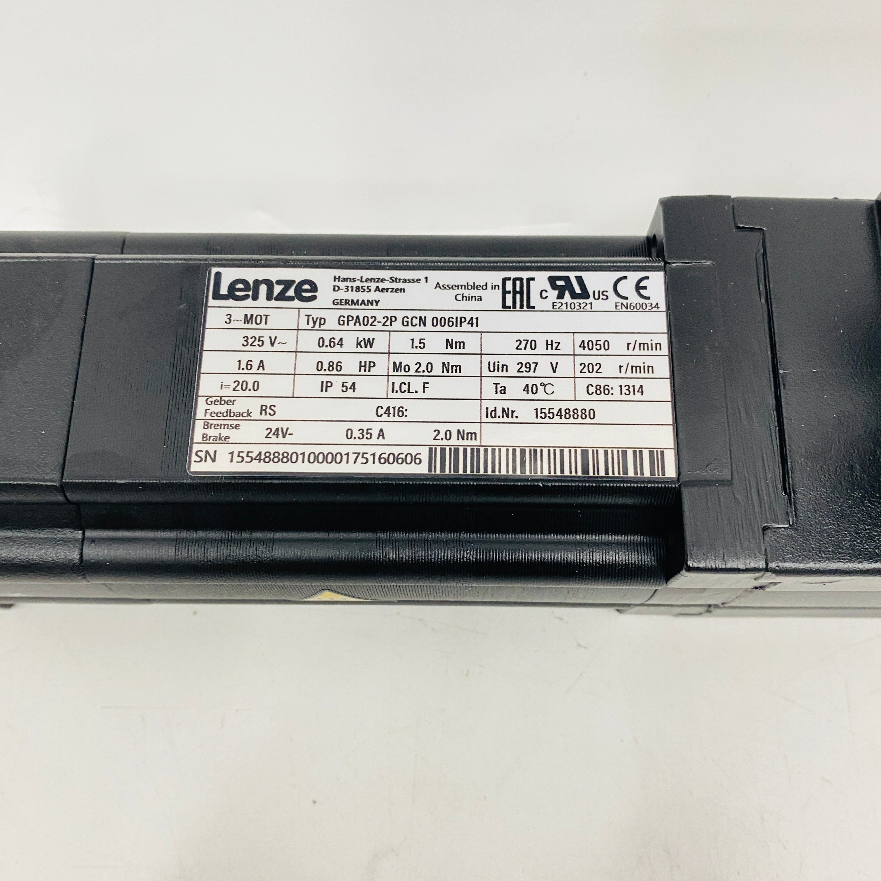LENZE  Motor  GPA02-2PGCN006IP41 - Rockss Automation