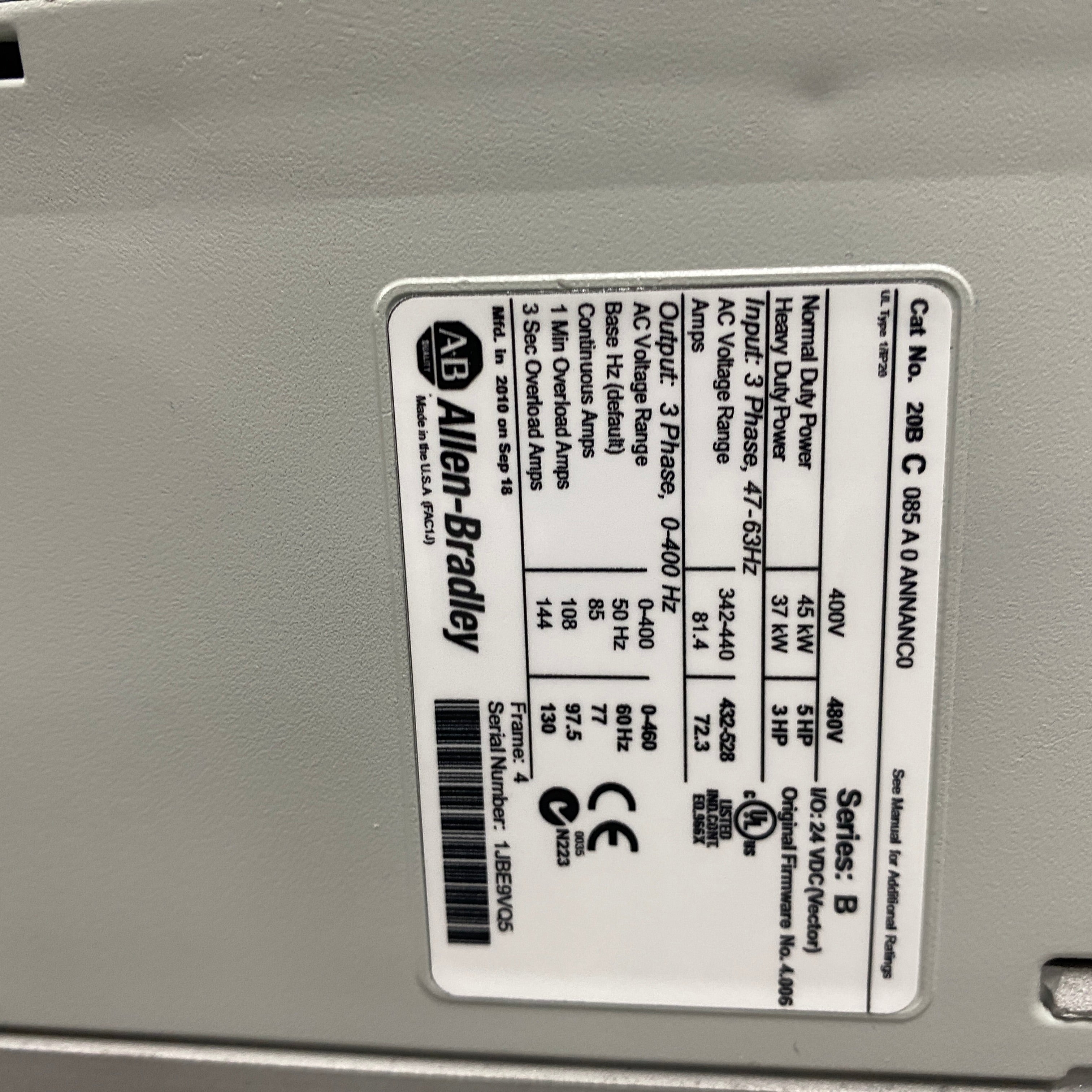 Allen-Bradley Frequency converter 20BC085A0ANNANC0 - Rockss Automation