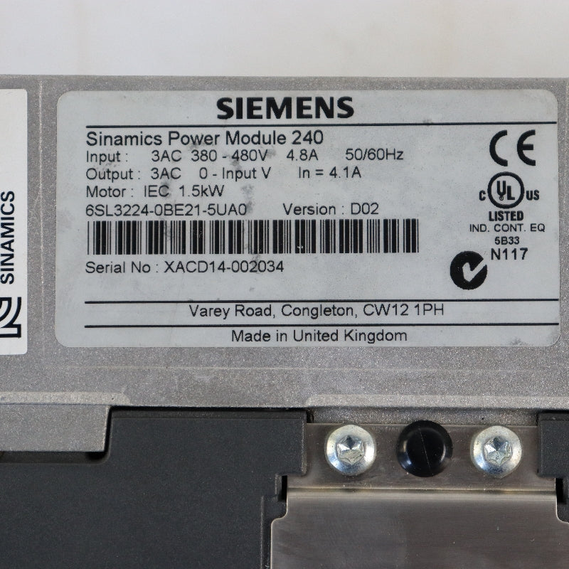 SIEMENS 6SL3224-0BE21-5UA0 G120 PM 240 Power Module