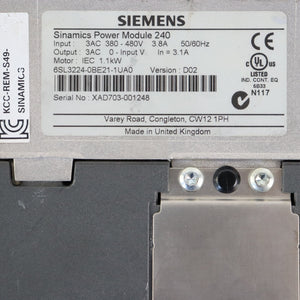 SIEMENS 6SL3224-0BE21-1UA0 G120 PM 240 Power Module