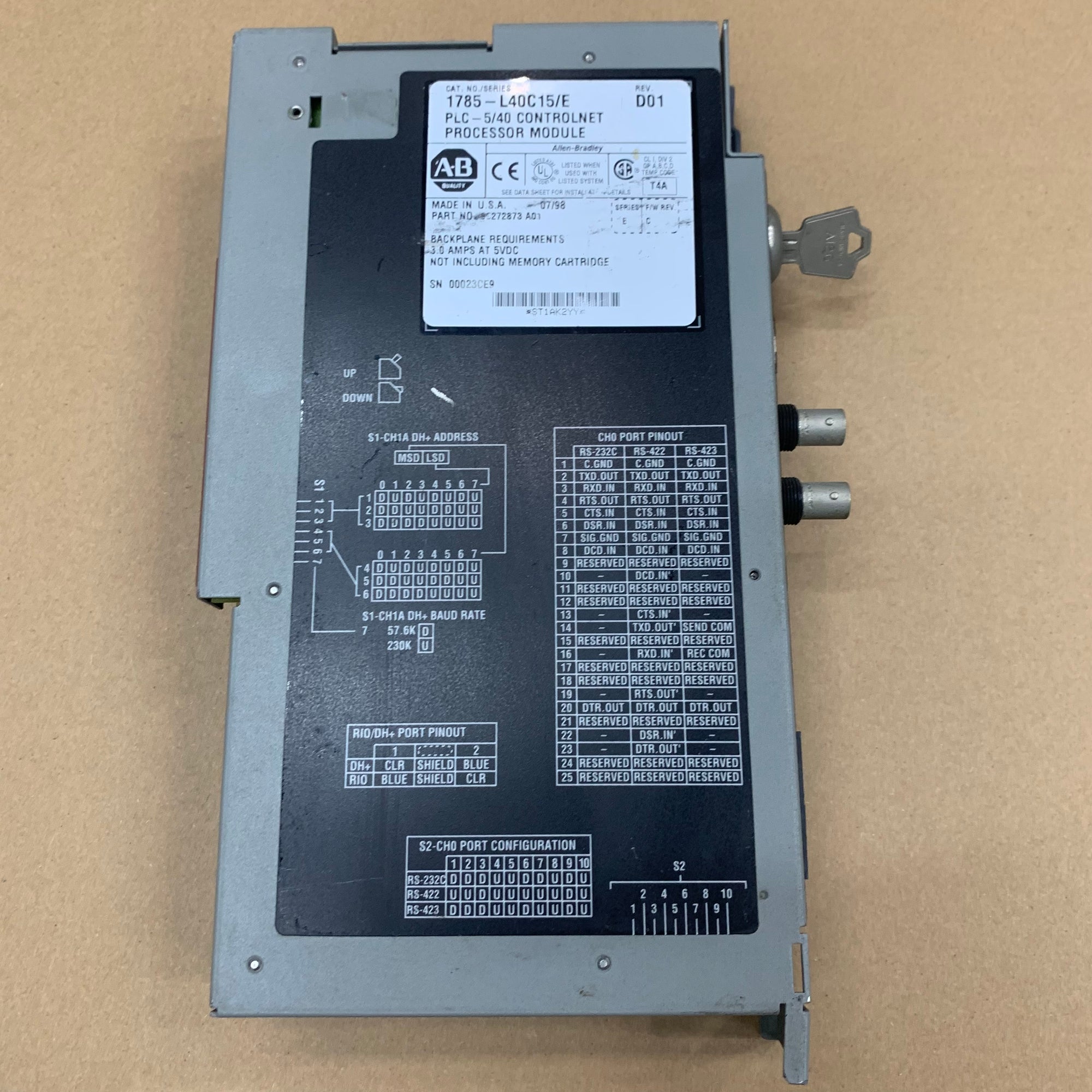 Allen Bradley 1785-L40C15/E 1785-L40C15 E系列ControlNet處理器模組