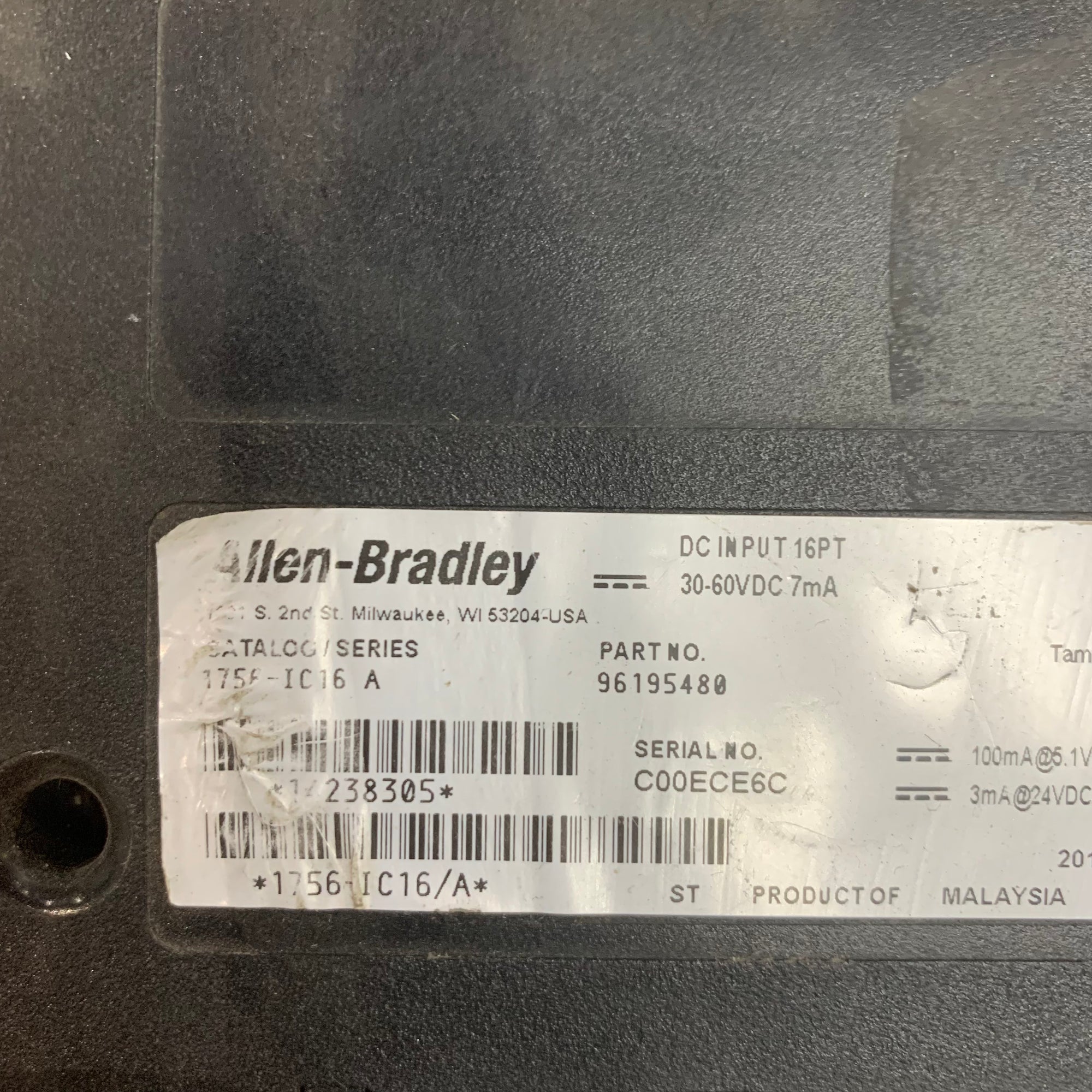 ALLEN BRADLEY 1756-IC16 ControlLogix 16點數位量輸入模組