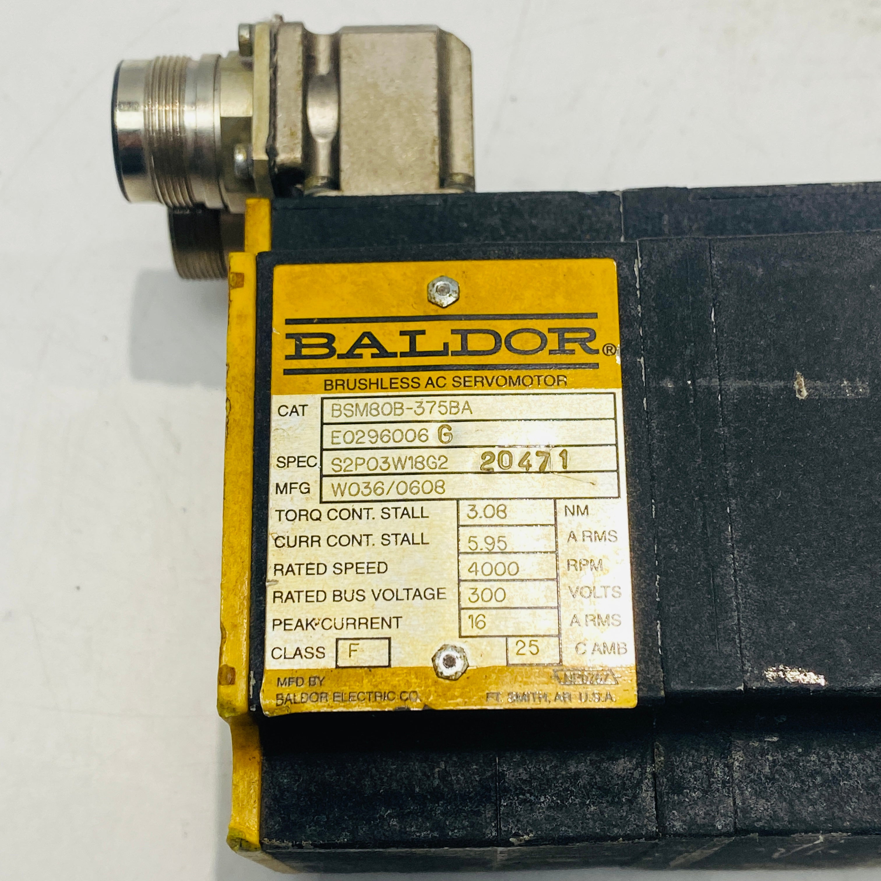Baldor Servo motor BSM80B-375BA Brake Motor