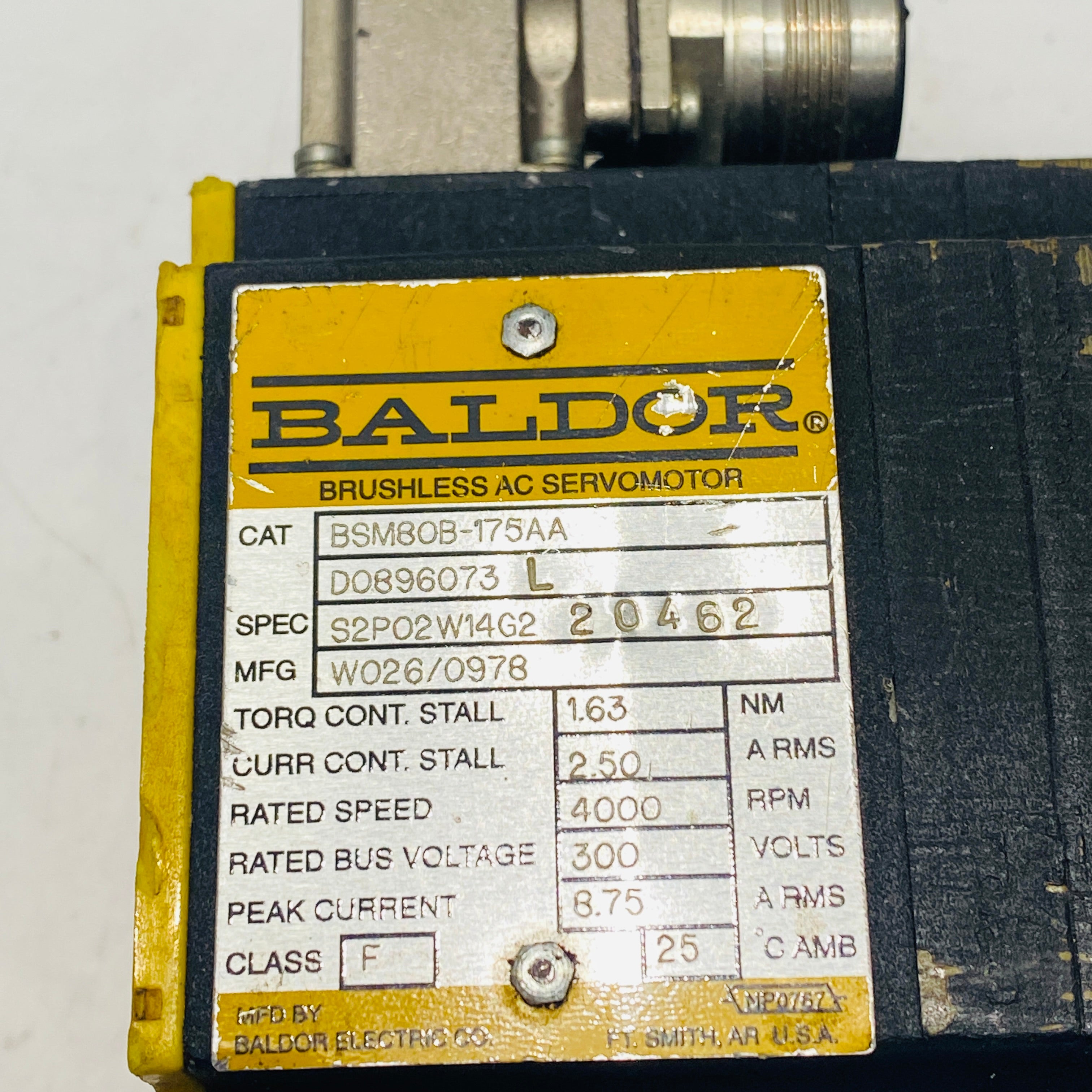 Baldor BSM80B-175AA Brushless AC Servo Motor