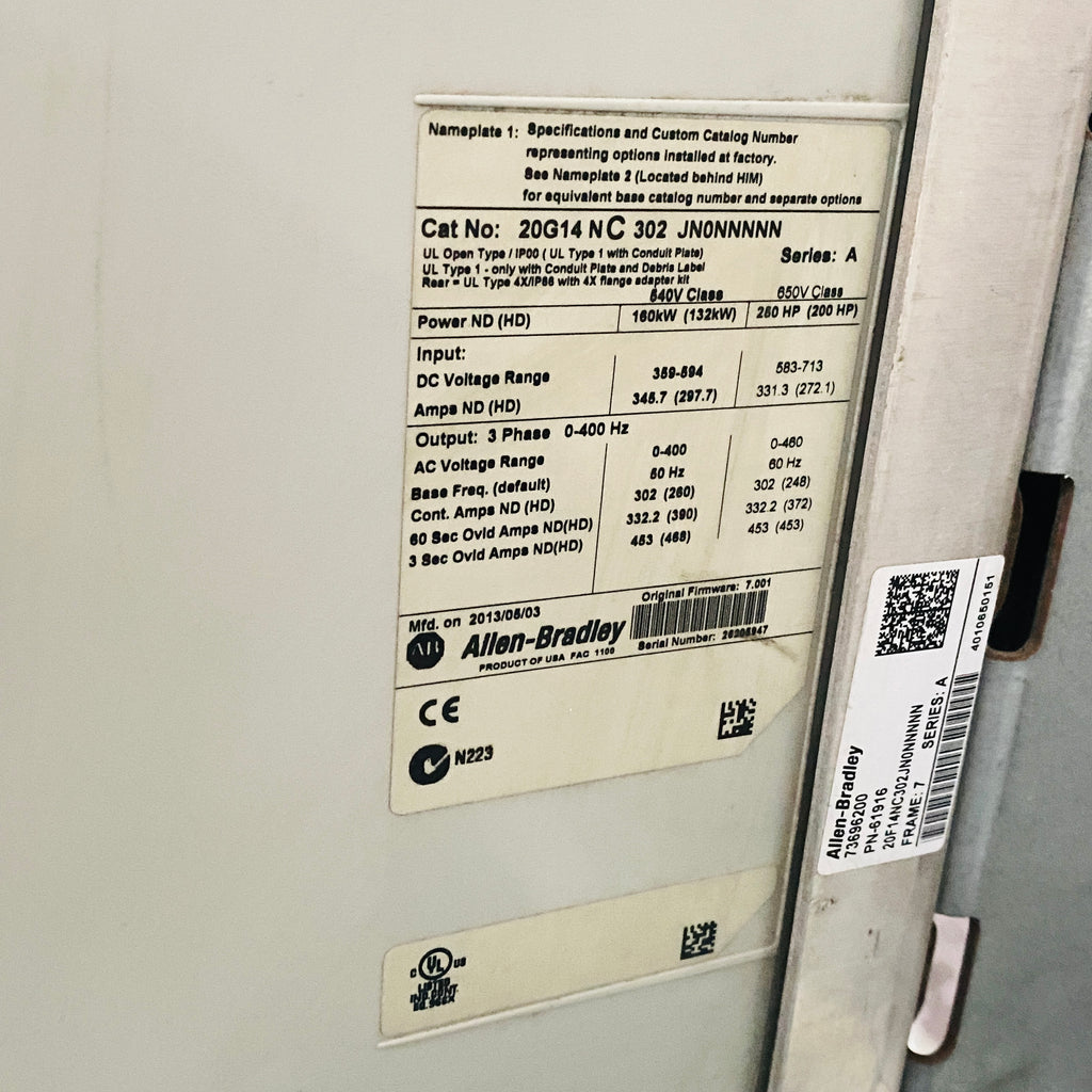 Allen Bradley 20G14NC302JN0NNNNN Powerflex 755 交流變頻器
