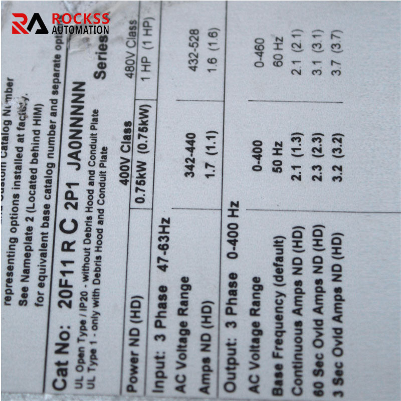 Allen Bradley 20F11RC2P1JA0NNNNN 753系列逆變器