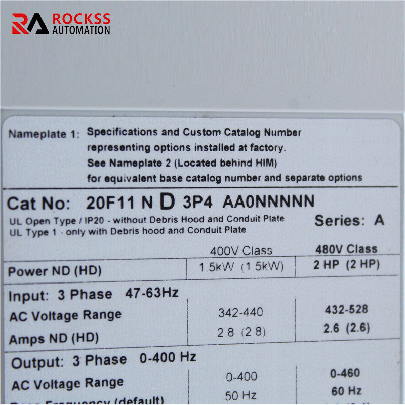 Allen Bradley 20F11ND3P4AA0NNNNN 753系列變頻器 1.5KW