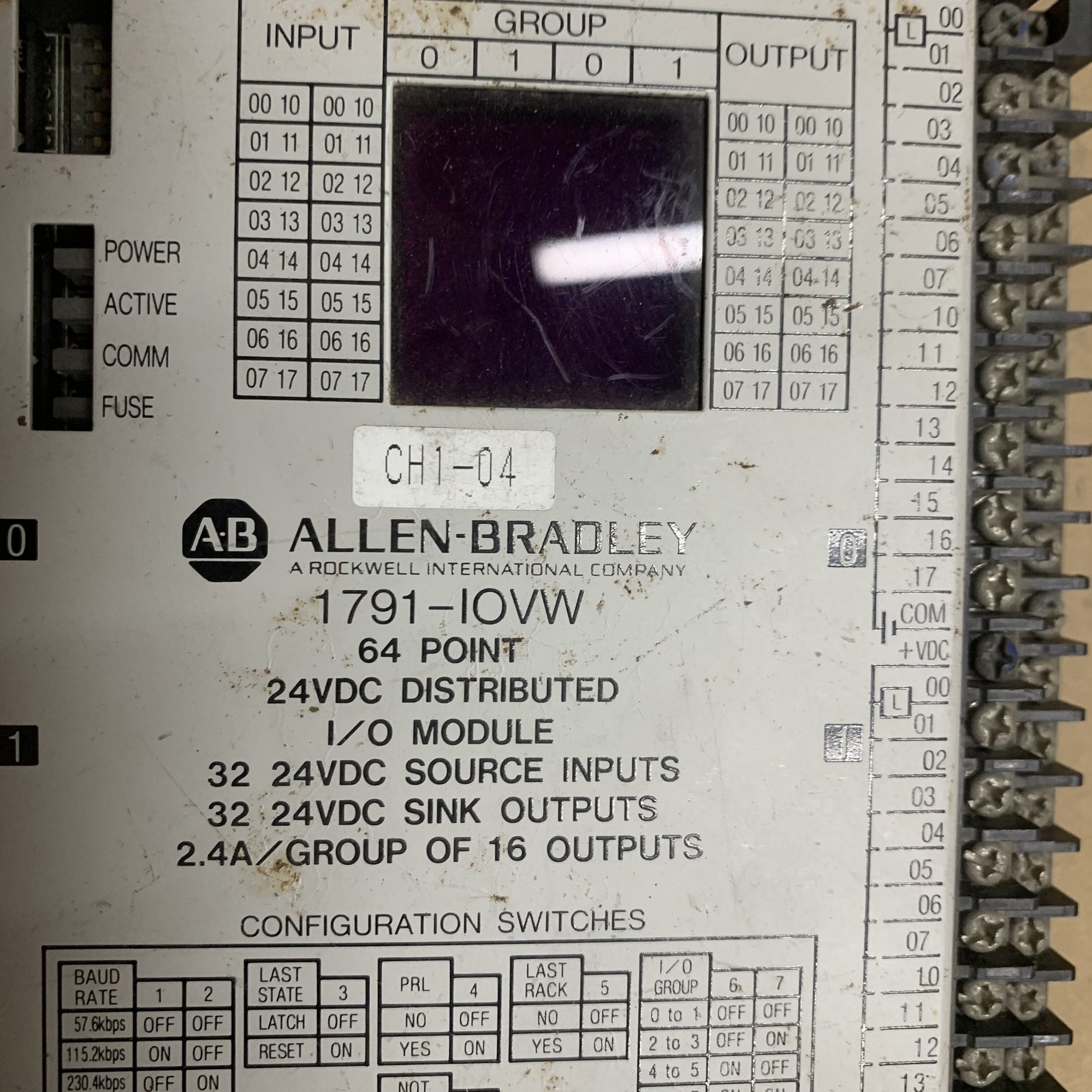 Allen Bradley 1791-IOVW 64 點 24DC 分散式 I/O 模組