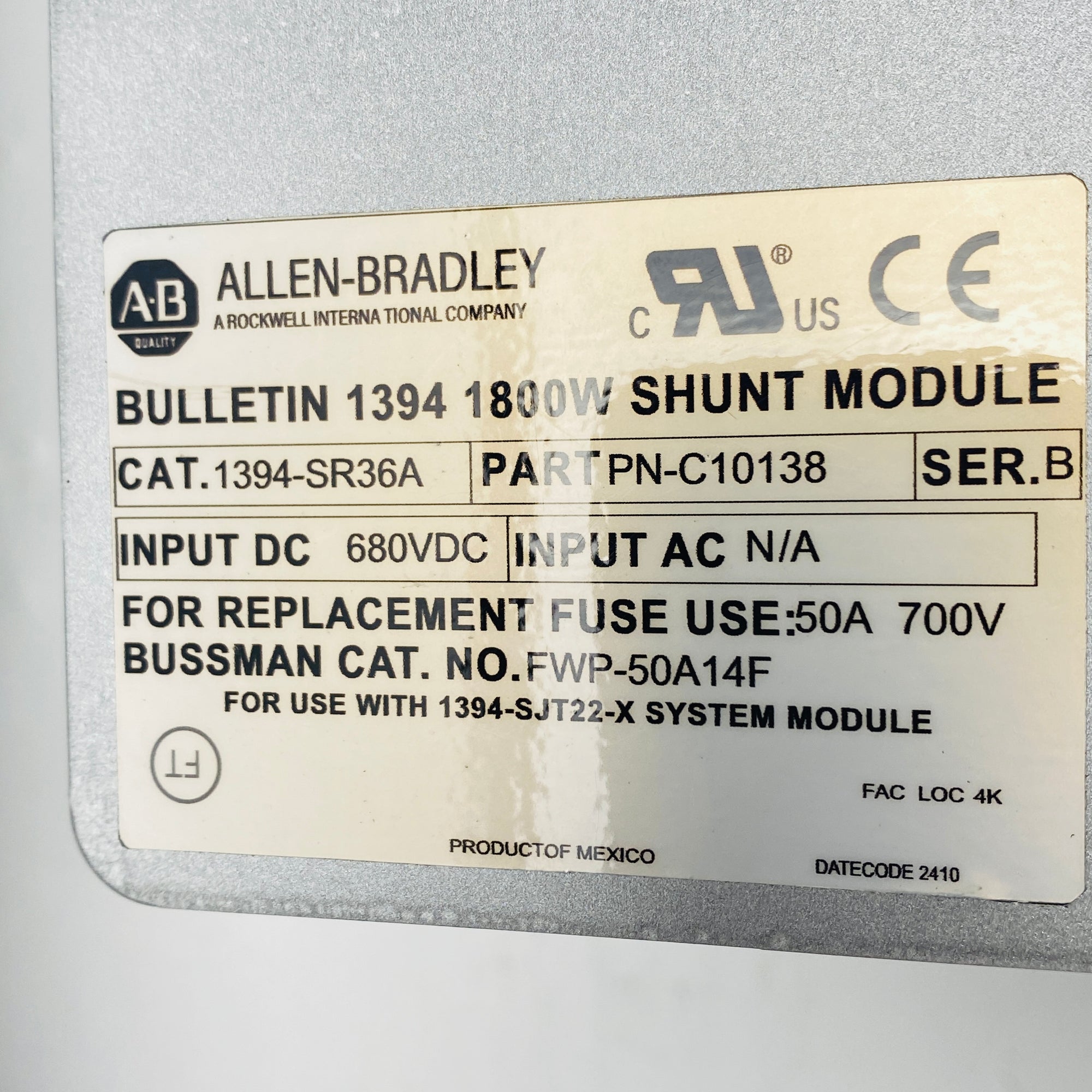ALLEN BRADLEY 1394-SR36A數位伺服控制器