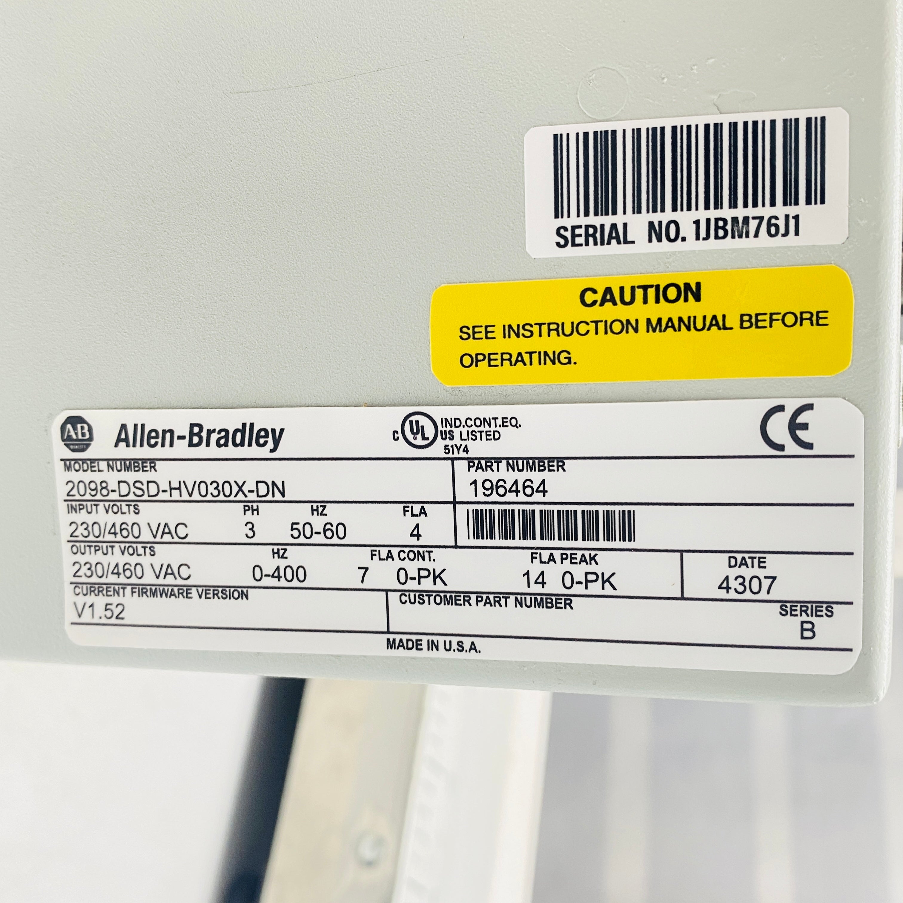 AB 2098-DSD-HV030X-DN Servo drive