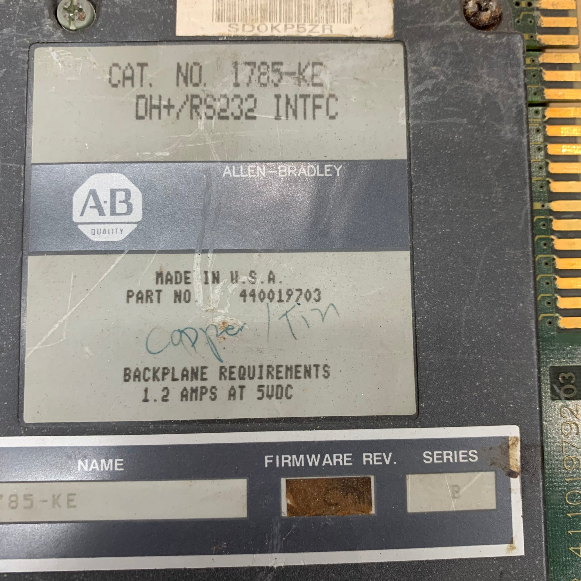 Allen Bradley 1785-KE 介面資料高速公路通訊模組