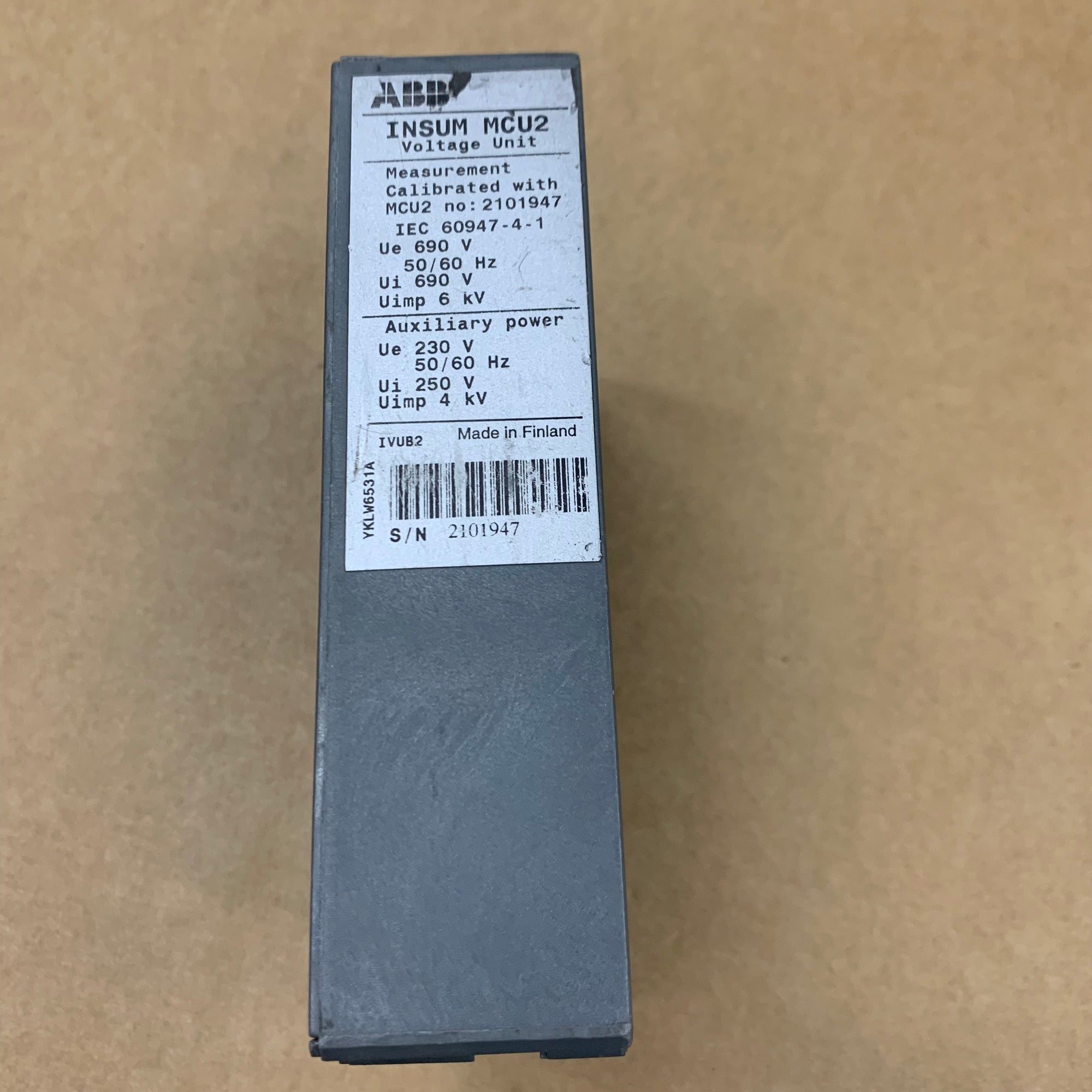 ABB INSUM MCU2電壓單元