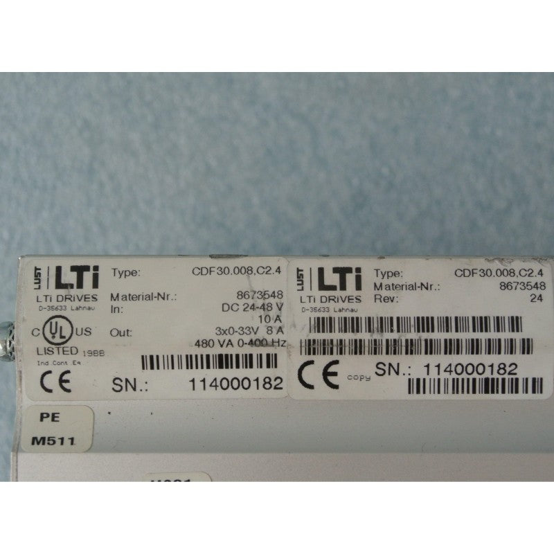 Lust CDF30.008.C2.4 Servo Drive Input DC 24-48V