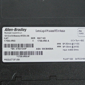 Allen Bradley 1756-IR6I ControlLogix 6Pt Isolated RTD In Module