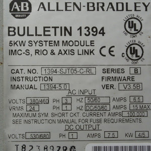 Allen Bradley 1394-SJT05-C-RL System Module Series B